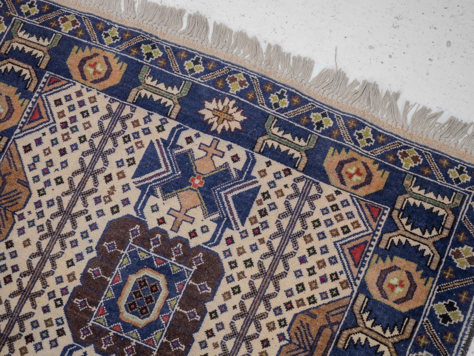 Vintage Afghan Baluch Handwoven Rug 213 X 116 Cm Circa 1970 (Distressed Balouch) photo buy