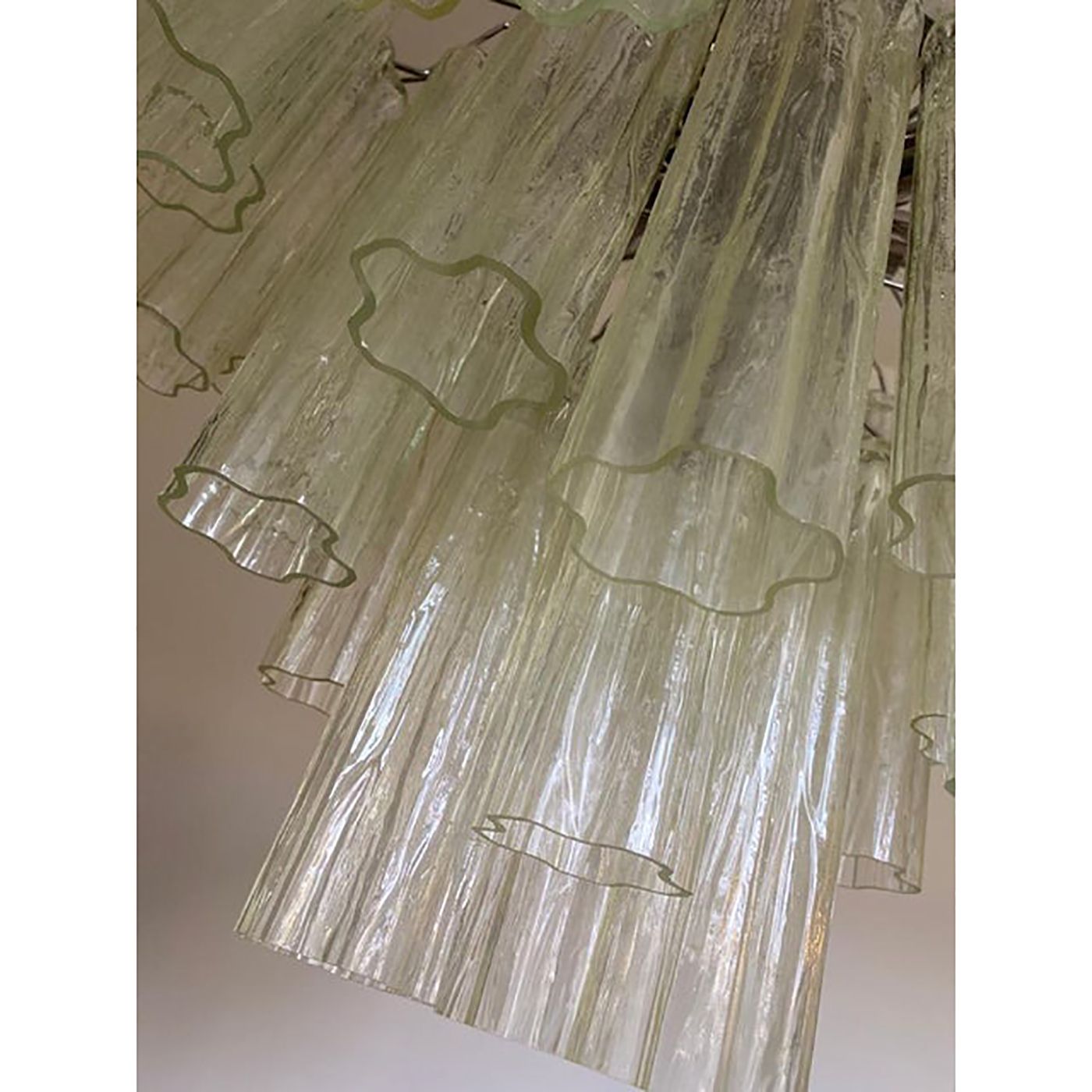 Contemporary Champagne "Tronchi" Murano Glass Chandelier In Venini Style photo for sale
