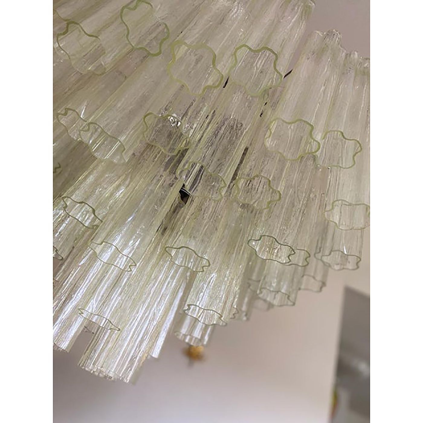Contemporary Champagne "Tronchi" Murano Glass Chandelier In Venini Style photo Lighting