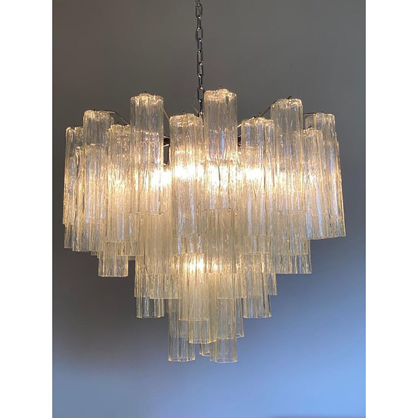 Contemporary Champagne "Tronchi" Murano Glass Chandelier In Venini Style photo 6800.0