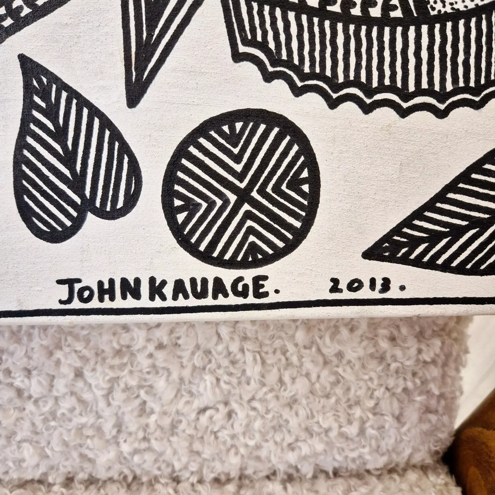 Fishes, John Kauage, Acrylic On Canvas, Papua New Guinea, 2013 photo 1270.0