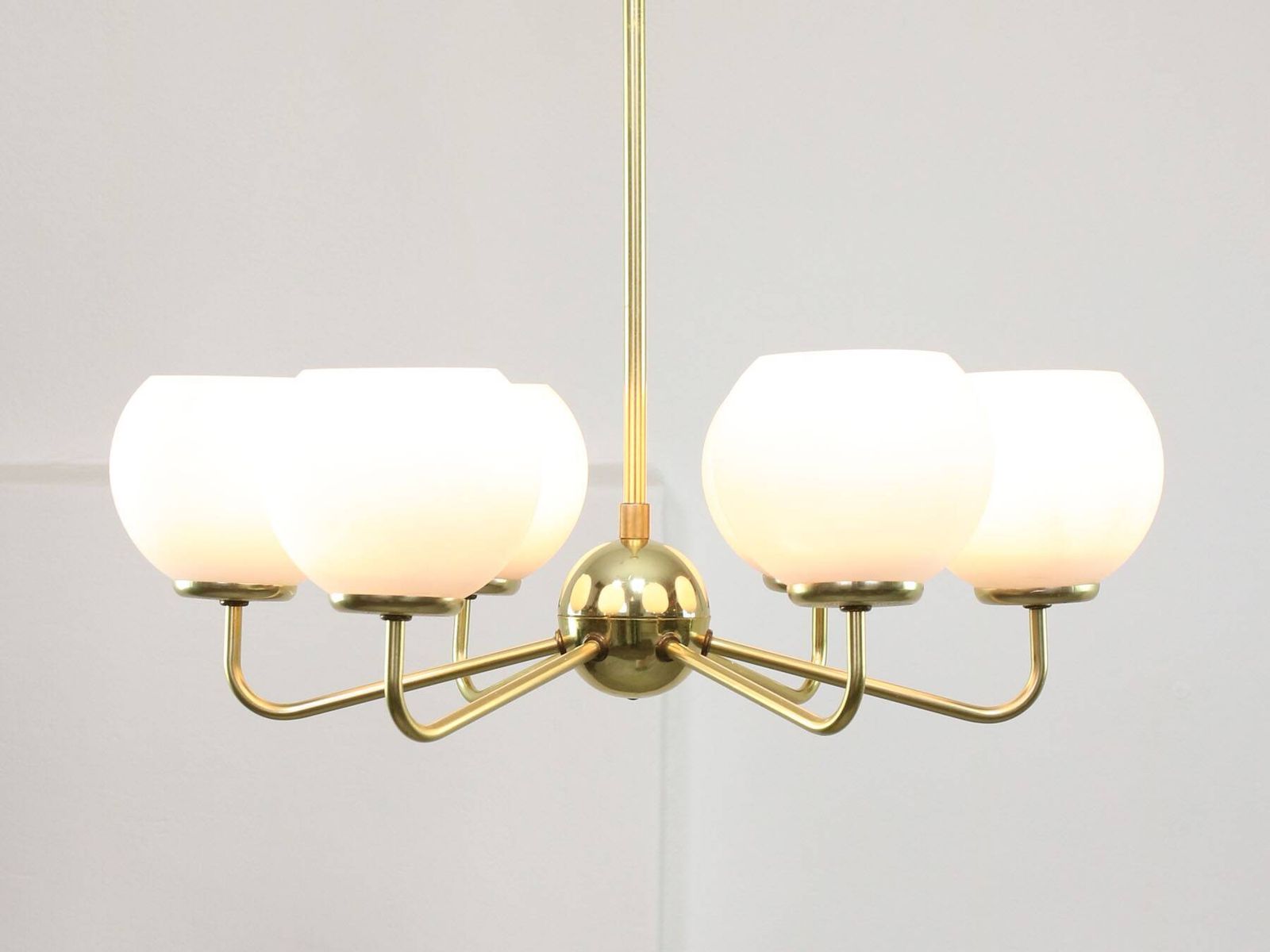 photo vinterior Mid Century Upward Sputnik Golden Chandelier, 60s