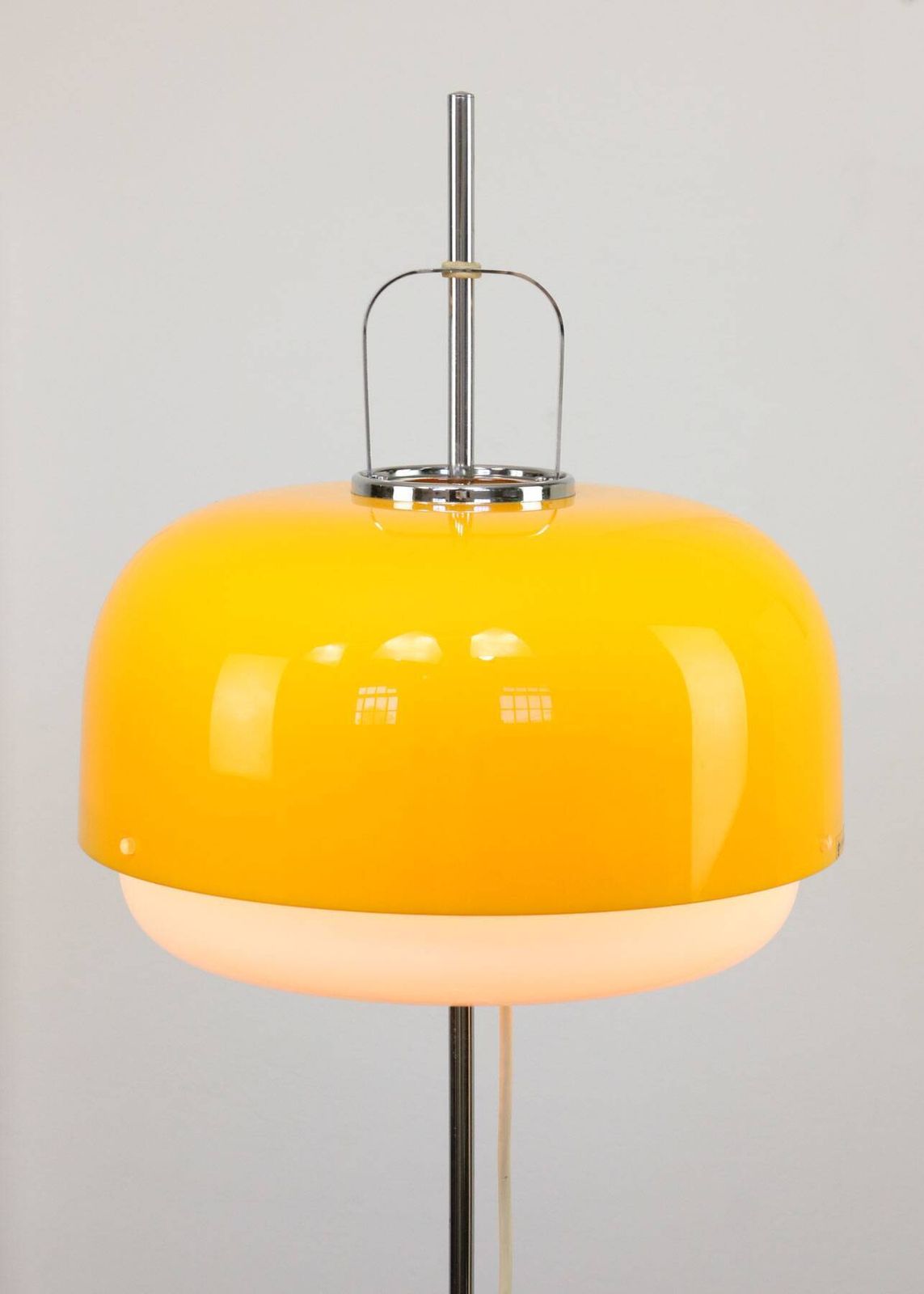 Space Age Yellow Medusa Floor Lamp By Luigi Massoni For Guzzini, 1970s photo vintage