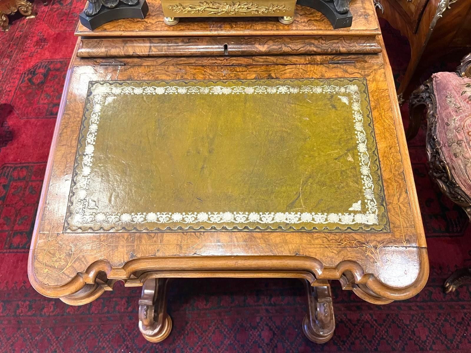 Davenport Mid Victorian Burr Walnut And Marquetry Desk, 19th Century, Circa 1860 photo vinterior