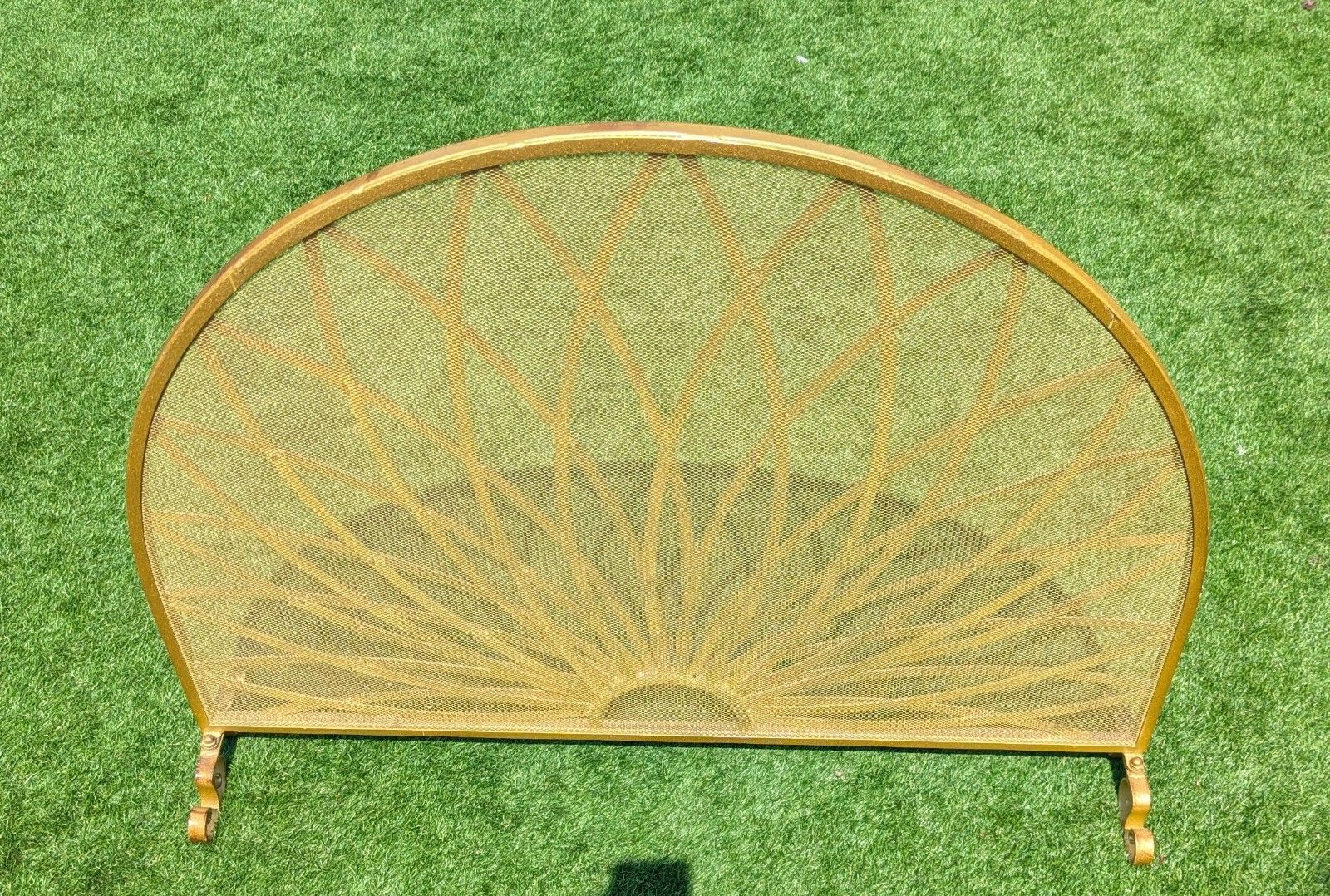 Decorative Brass Mid Century Art Nouveau Style Fire Screen Delivery Available 0132. photo buy