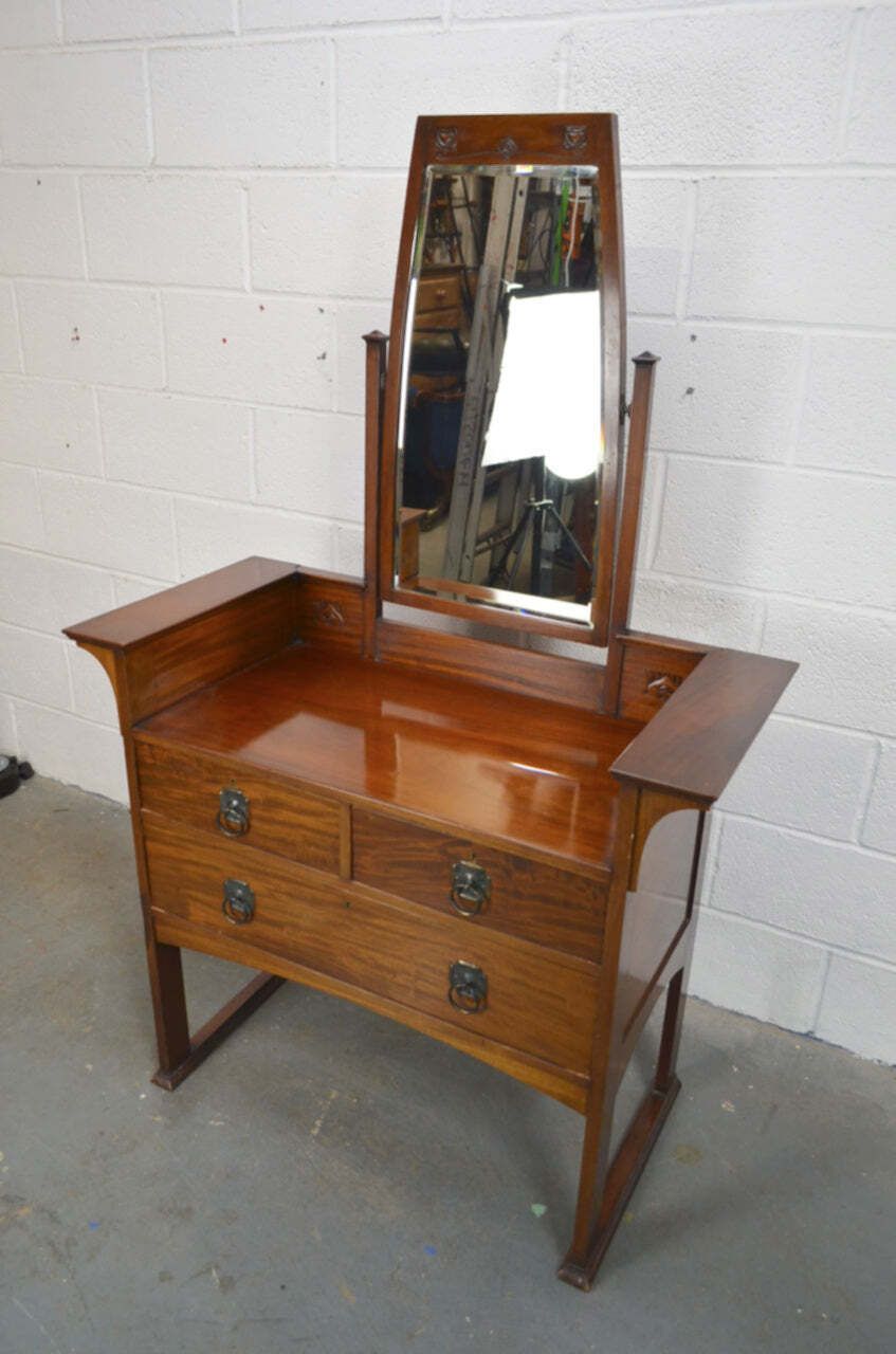 A Late 19th Century Art Nouveau Mahogany Dressing Table   Liberty & Co