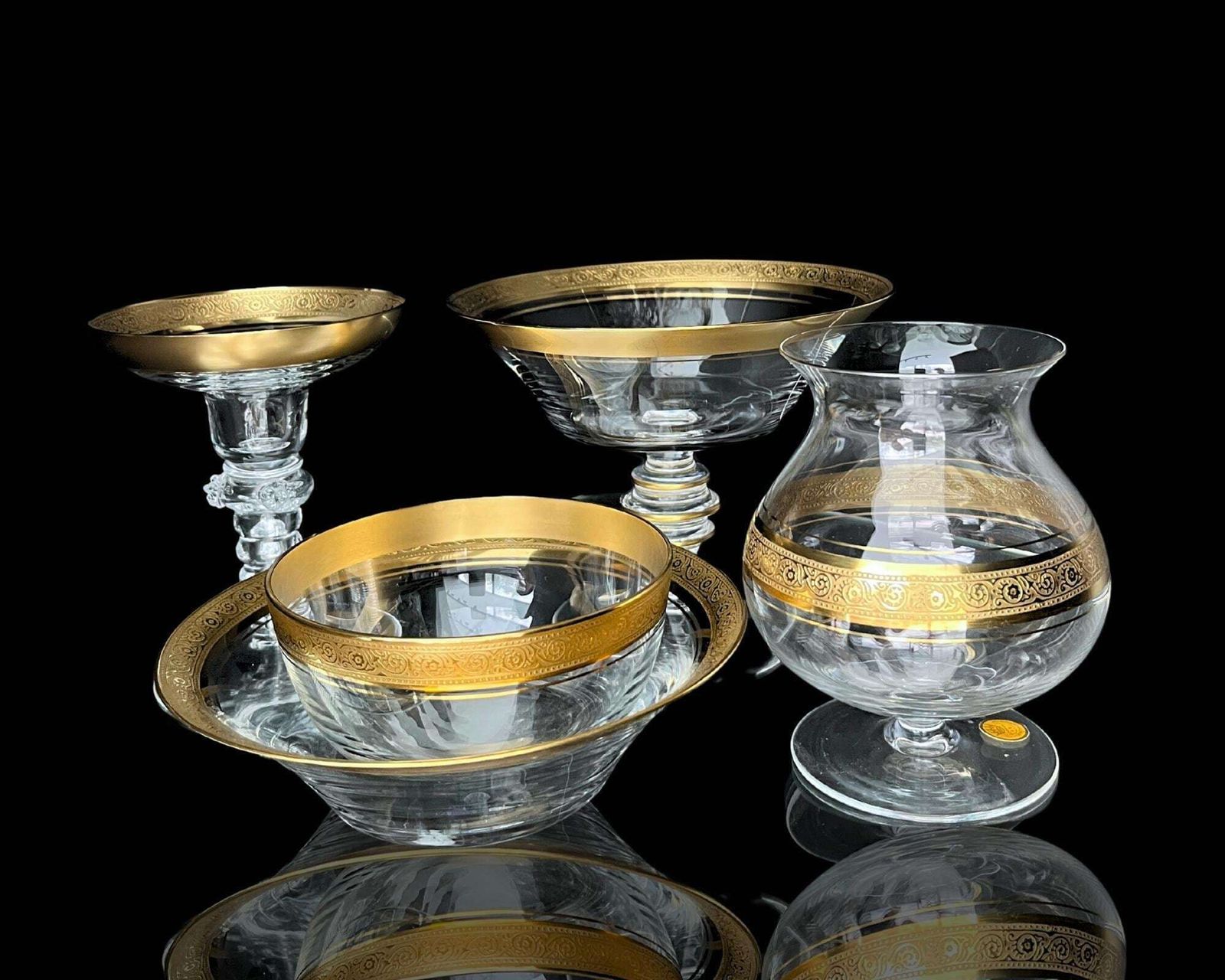 Kristallen Schalen Met Goudrand | 5 Stuks | Theresienthal