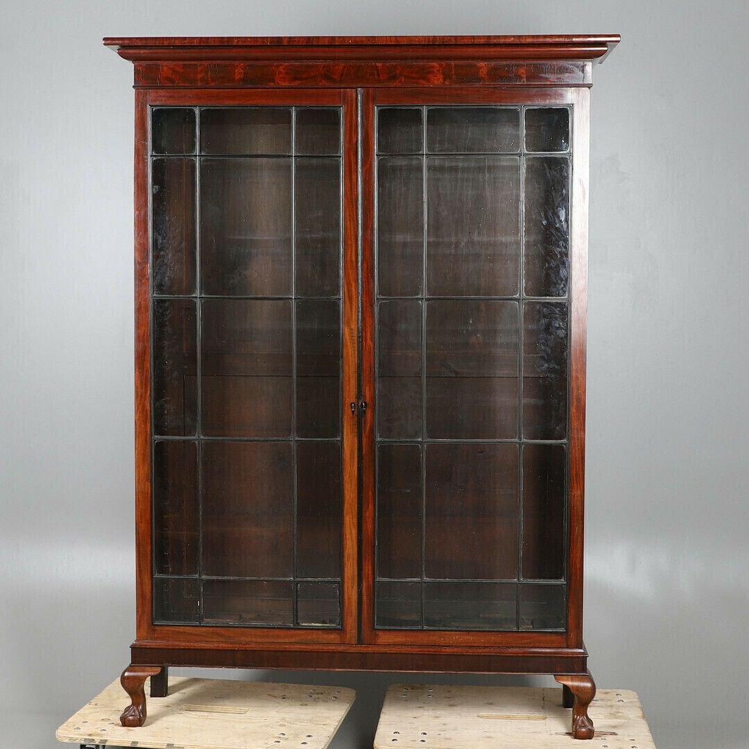 A George III Style Mahogany And Ebony Bookcase, 19th Century.