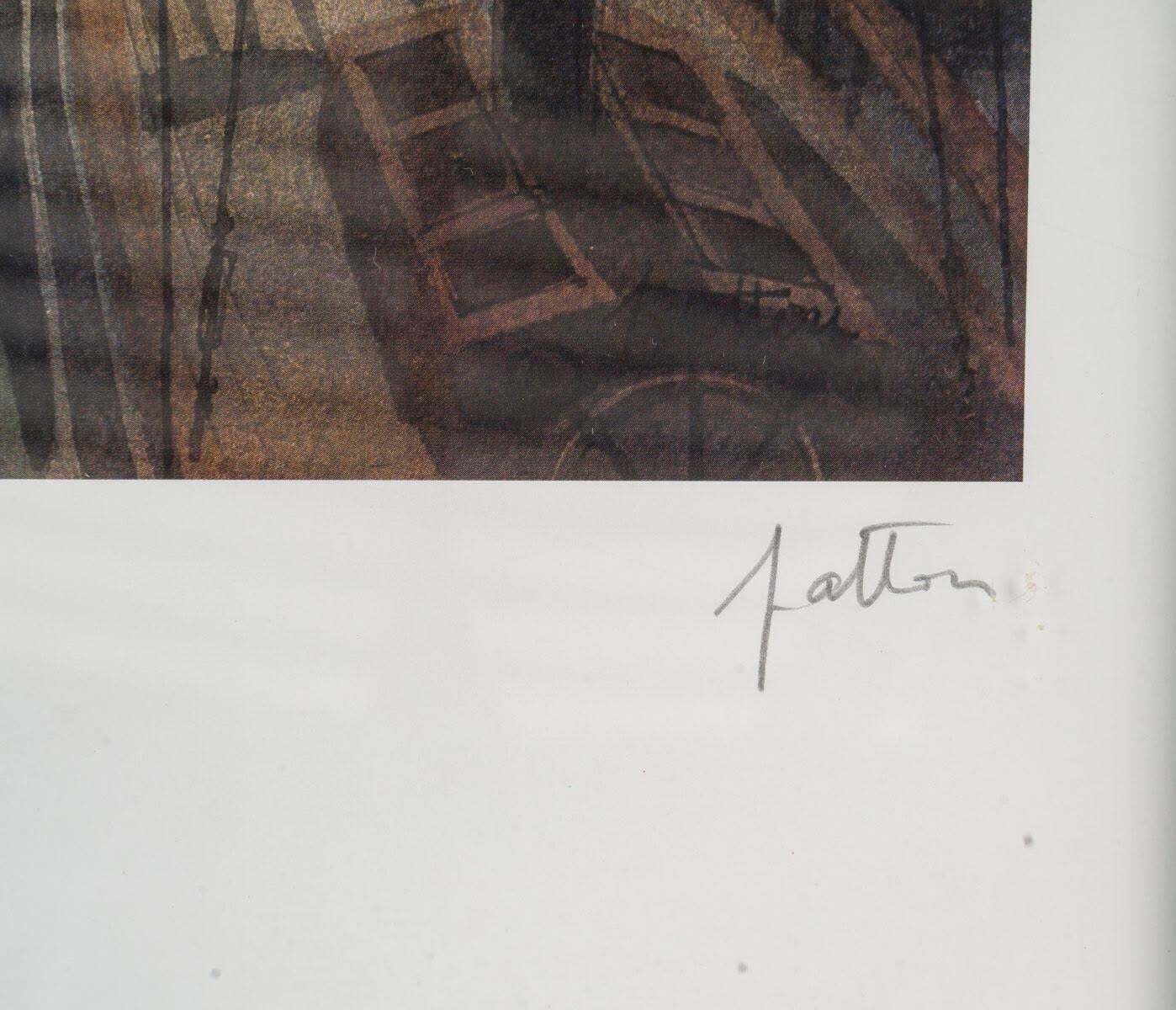 Lithograph Of Saint Tropez, Senequier, Signed, Framed Under Glass, 1990. photo buy