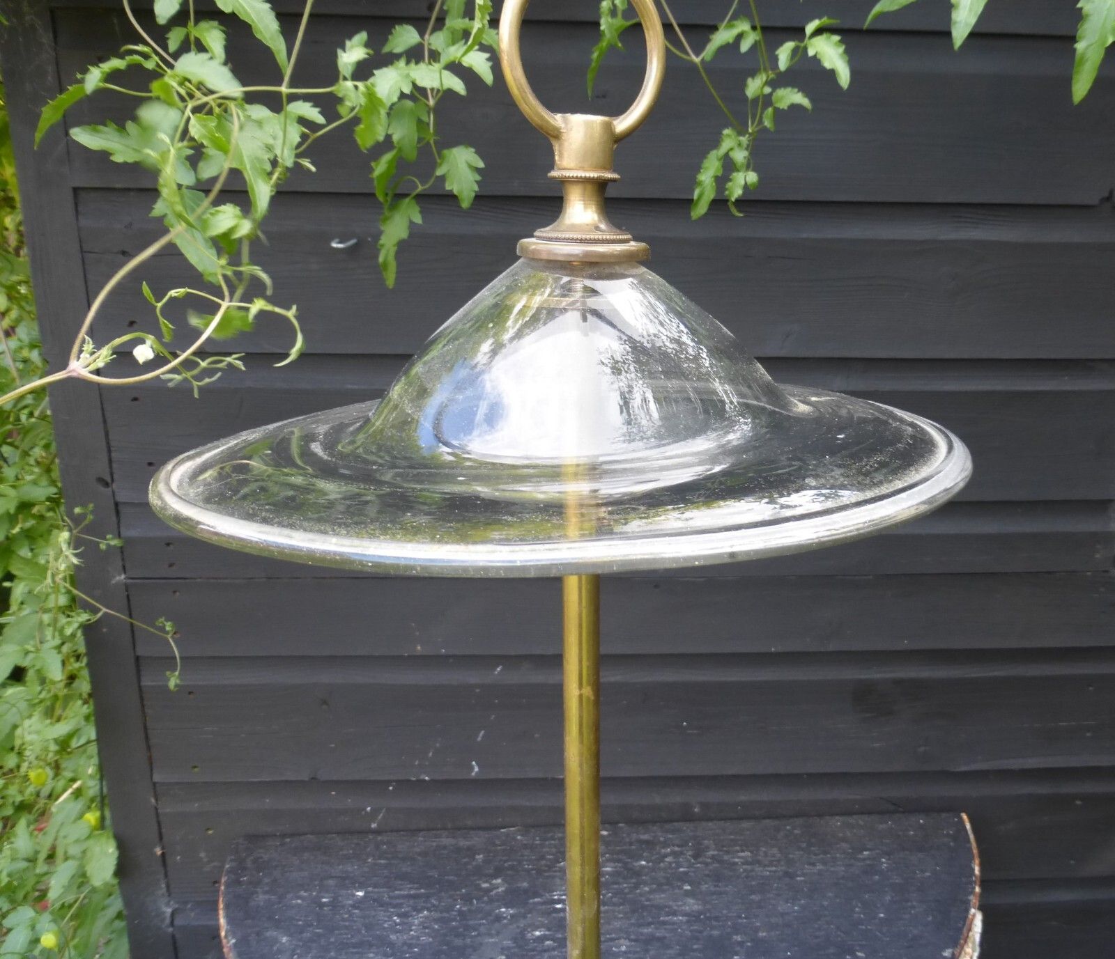 Original Antique Hand Blown Glass Smoke Bell Brass 3 Candle Fittings Ceiling Light C1800's photo Lighting