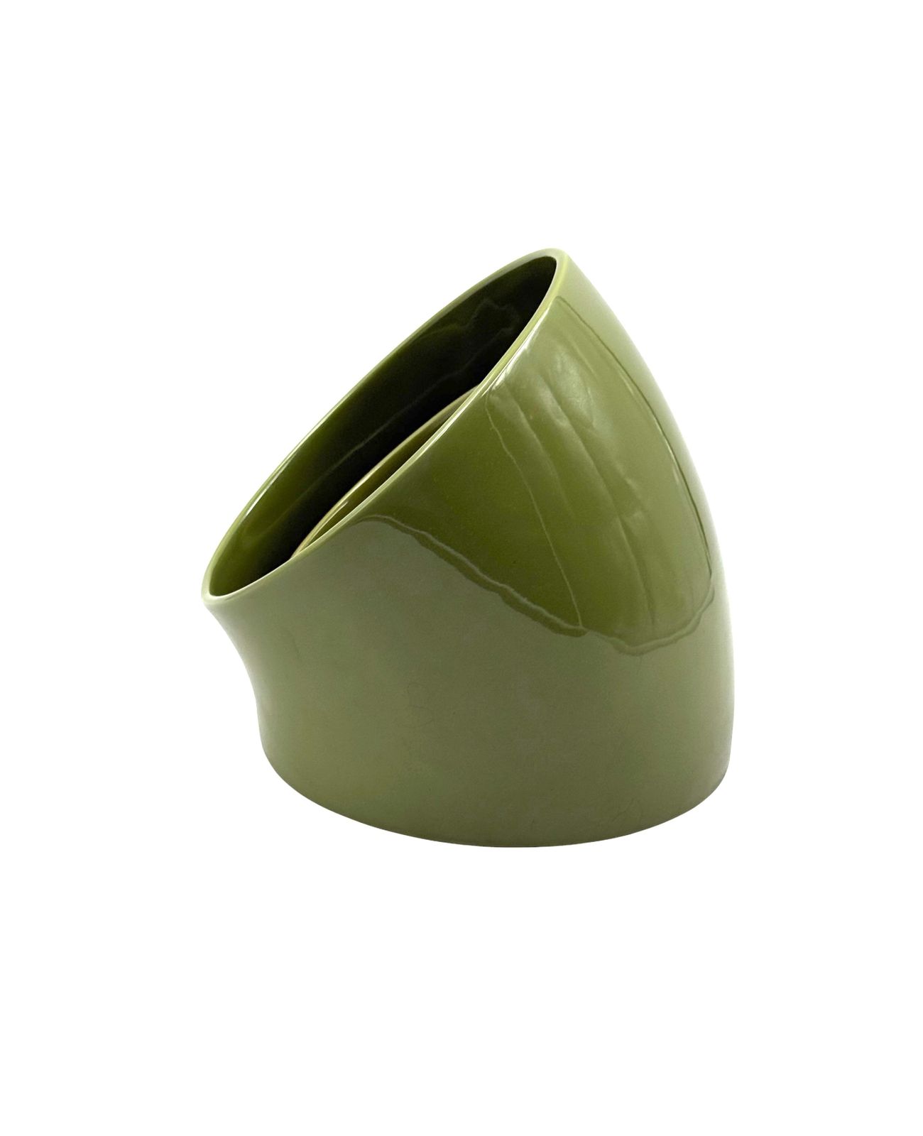 photo for sale Space Age Set Of 2 Green Ceramic Vide Poche, Sicart Italy Ca. 1970