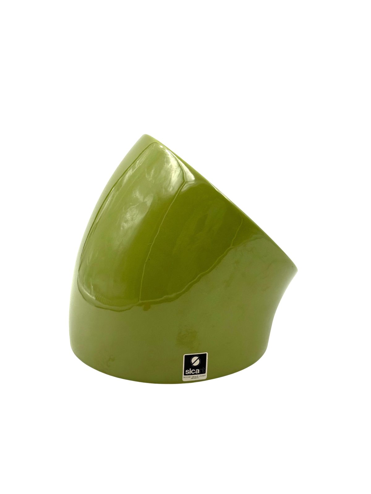 450.0 Space Age Set Of 2 Green Ceramic Vide Poche, Sicart Italy Ca. 1970 photo