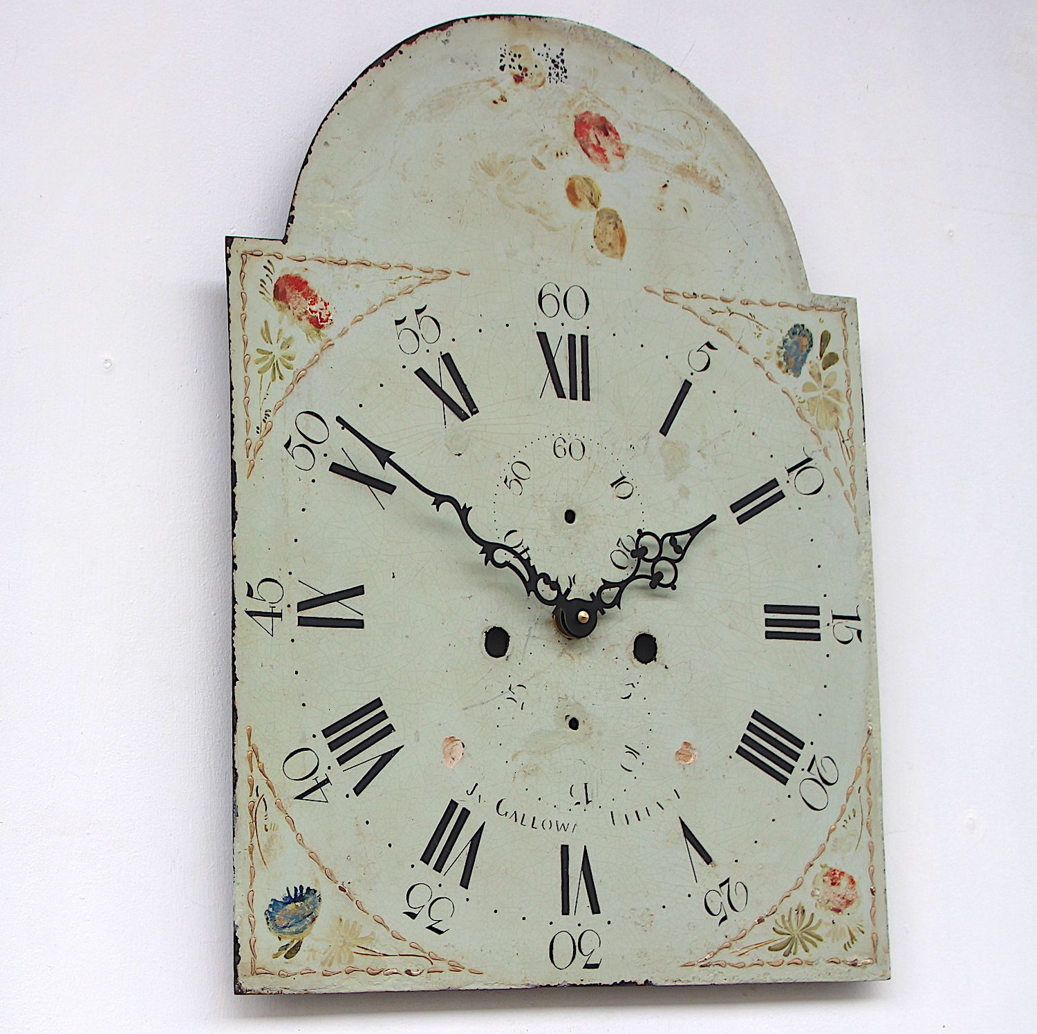 photo for sale Original 18th Century Original Iron Grandfather/Longcase Clock Dial. Fully Guaranteed.