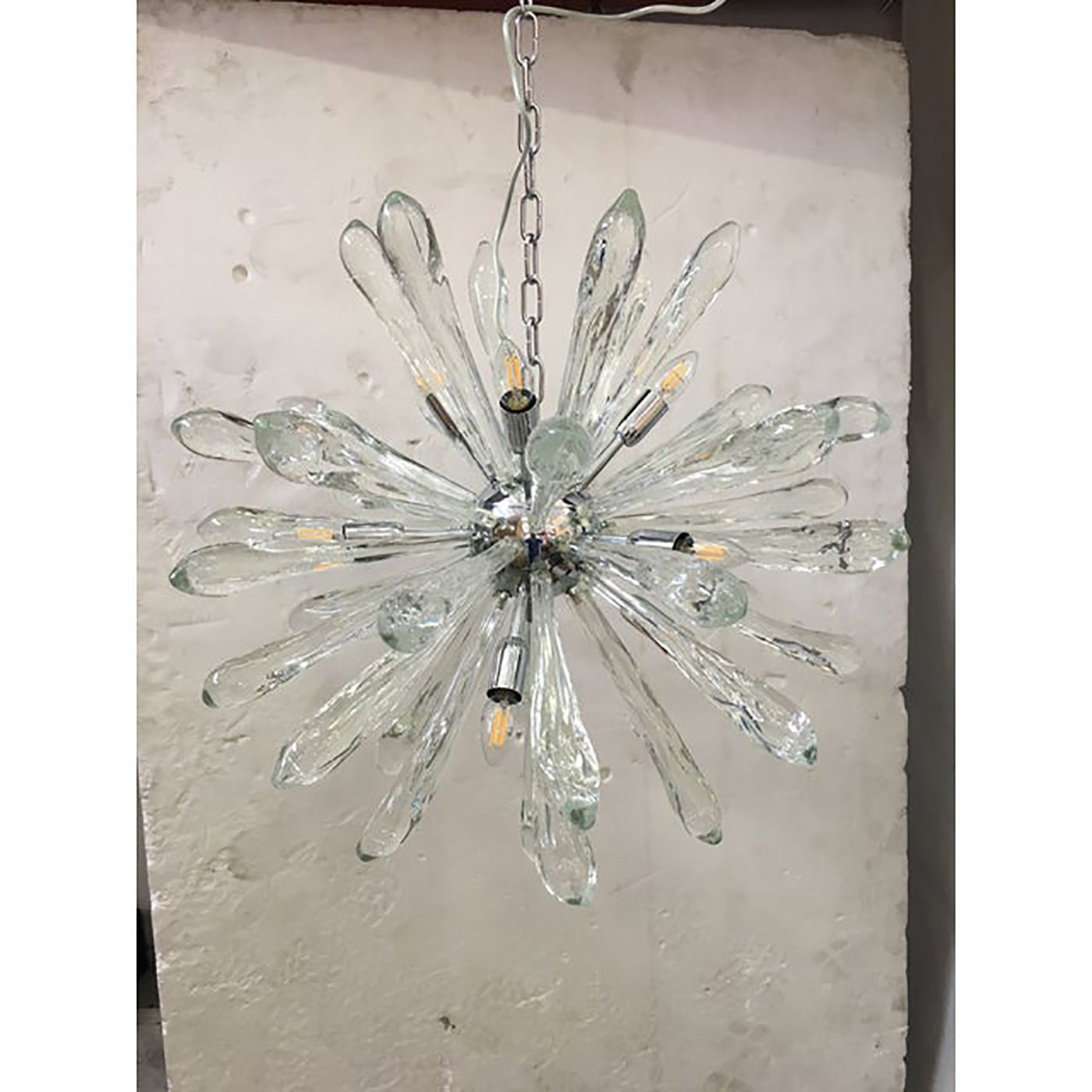 Murano Glass Ice Clear Sputnik Italian Chandelier photo 11800.0