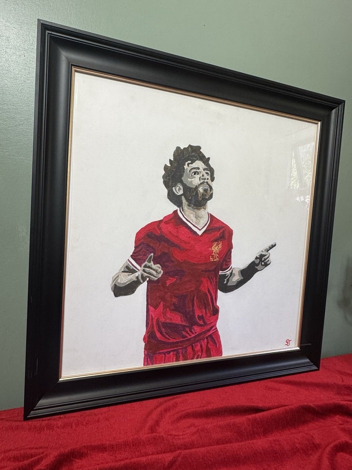 4750.0 Professional Footballer Liverpool Fc Mohamed Salah Oil Painting photo