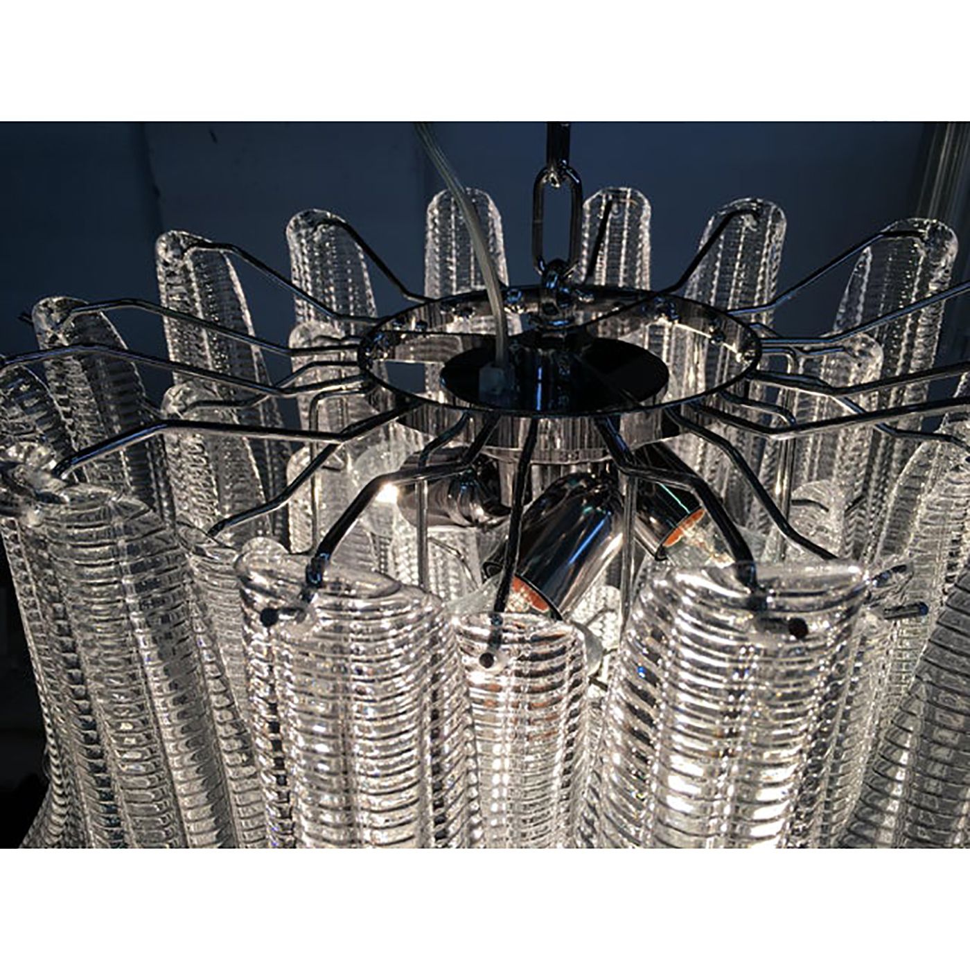 Murano Glass Sputnik Chandelier With Clear "Seghettata" Italian Glass photo buy
