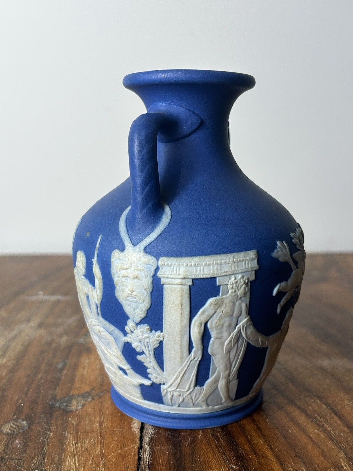 Wedgwood Blue Jasperware Portland Vase 19th Century 13cm photo for sale