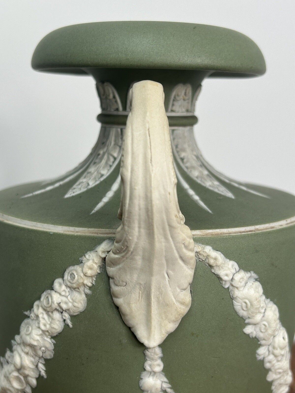 Wedgwood, Shield Shape, Green Jasper Vase photo for sale
