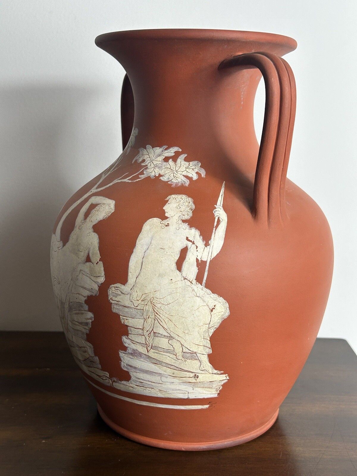 Wedgwood Teracotta Portland Vase Painted Rosso Antico Encaustic Style photo Home Decor