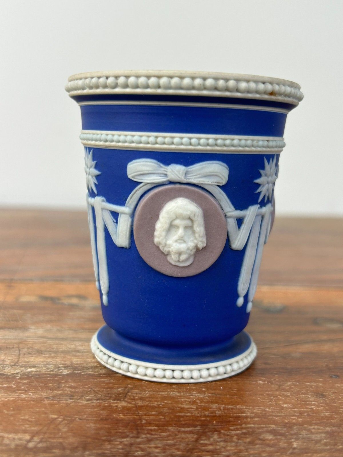 Wedgwood Antique Three Color Jasperware Medallion Vase Wedgwood Antique Blue