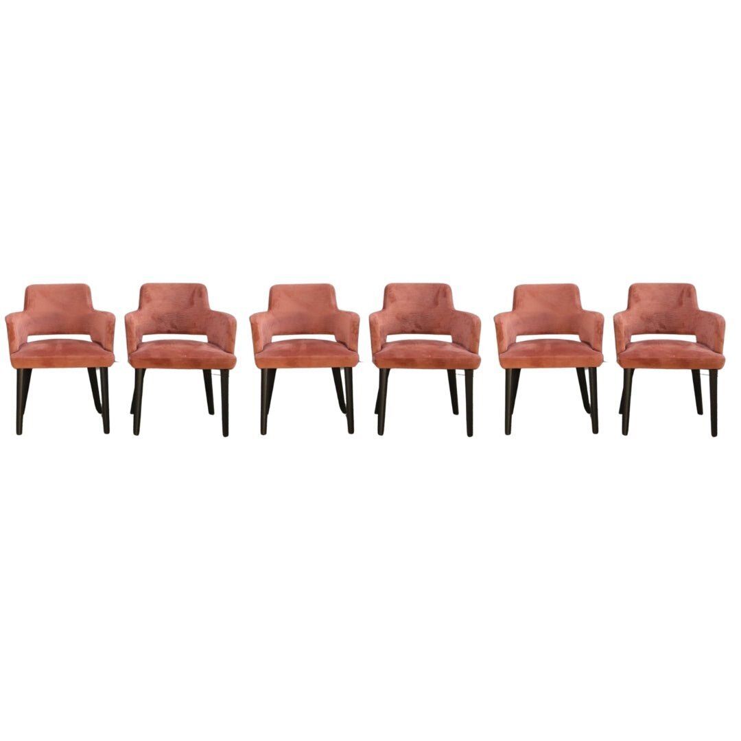 Gallotti & Radice Thea Queen Armchair By Pinuccio Borgonovo, Set Of Six