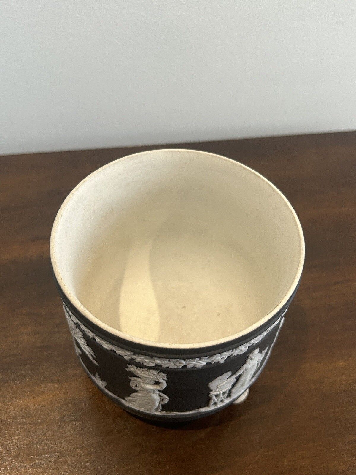 Wedgwood Jasperware Black Minatute Jardiniere Planter Planting Pot photo buy