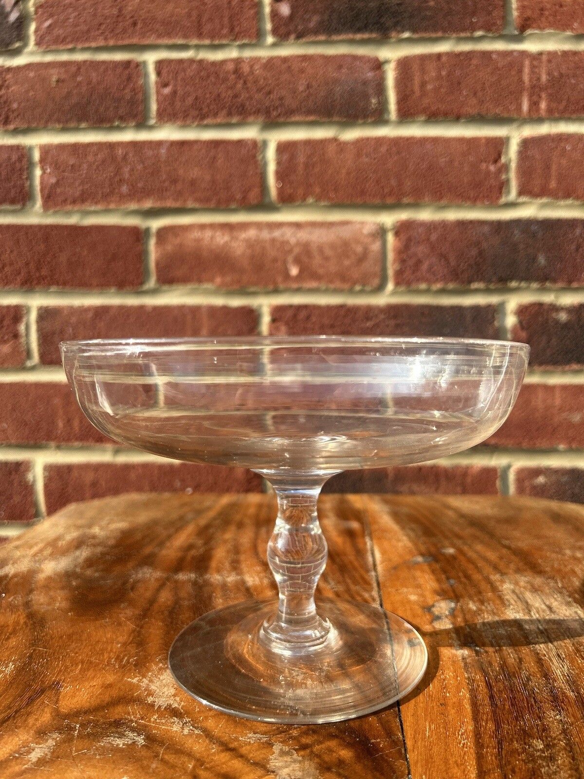 Glass Pedestal Bowl Comport Tazza Rough Pontil Georgian / Victorian Handblown