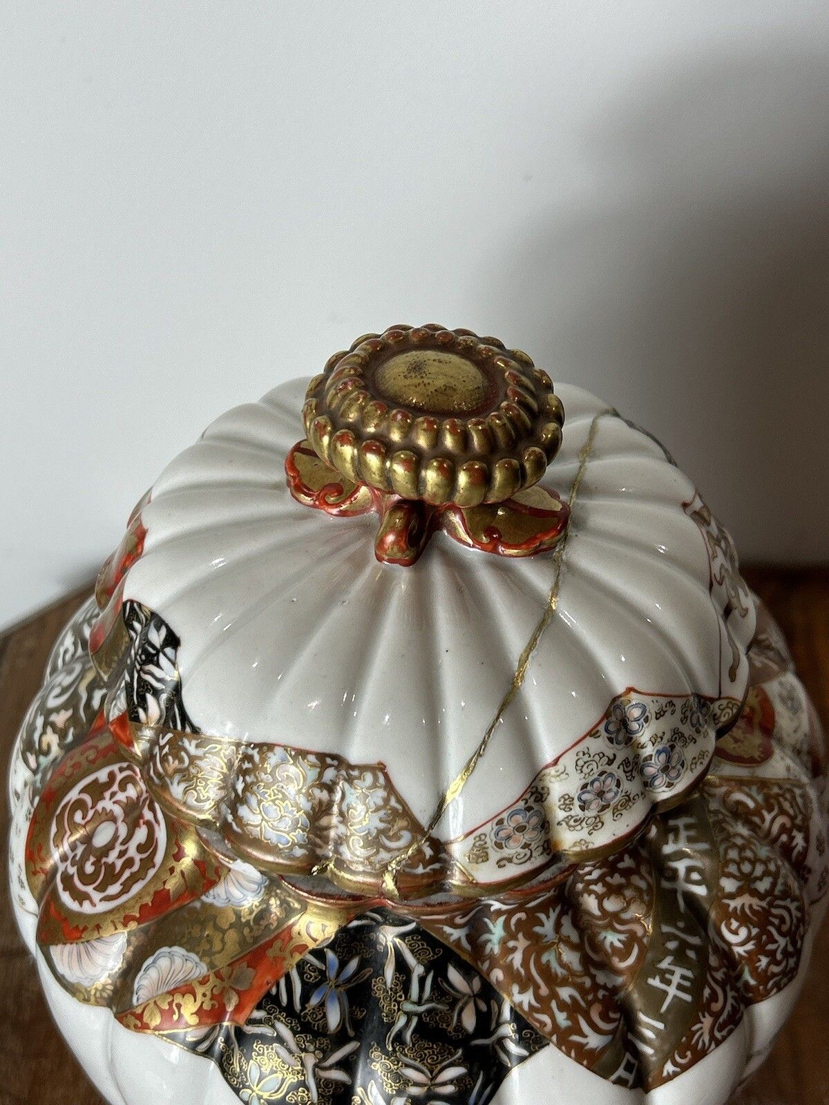 Japanese Kutani Jar Kachokeni Haruna Shigeharu Meiji Period photo buy