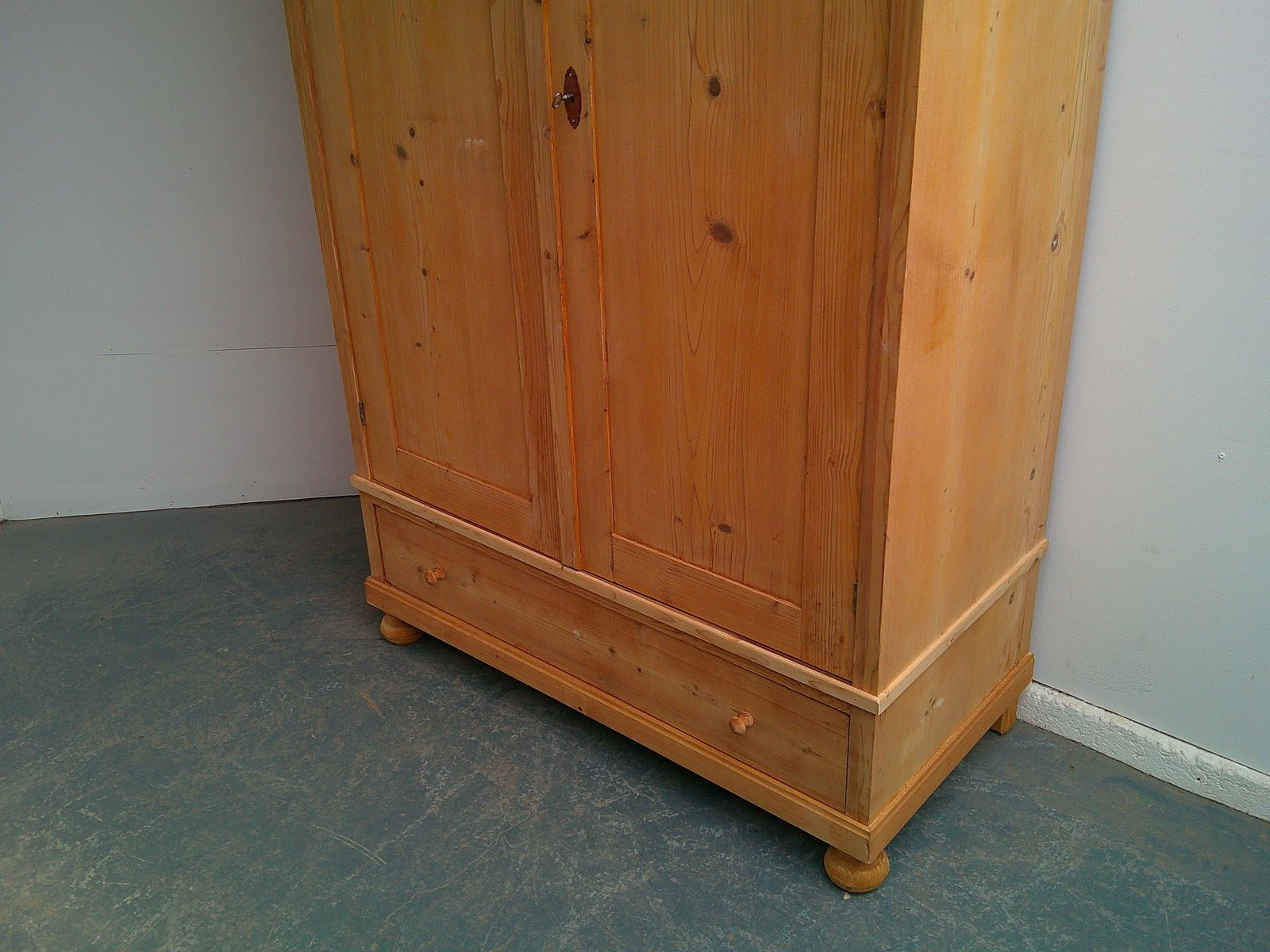 A Super Antique Pine 1 Panel Knockdown Wardrobe To Wax/Paint photo furniture