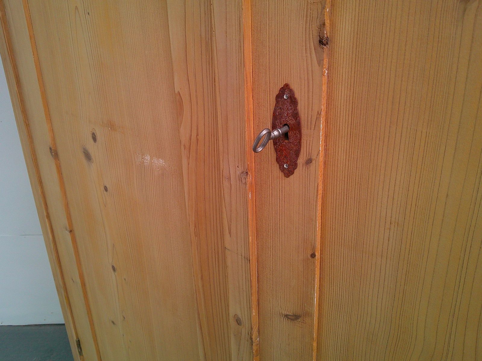 photo furniture A Super Antique Pine 1 Panel Knockdown Wardrobe To Wax/Paint