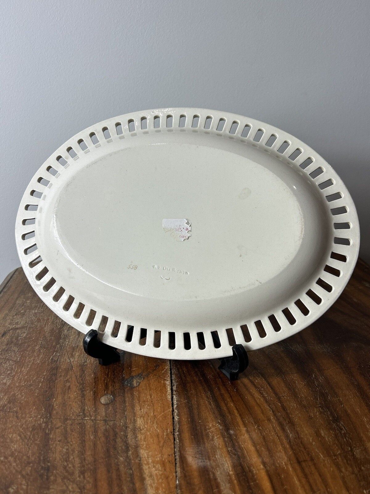 Wedgwood Creamware Painted Rim Oval Basketweave Pierce Platter photo furniture