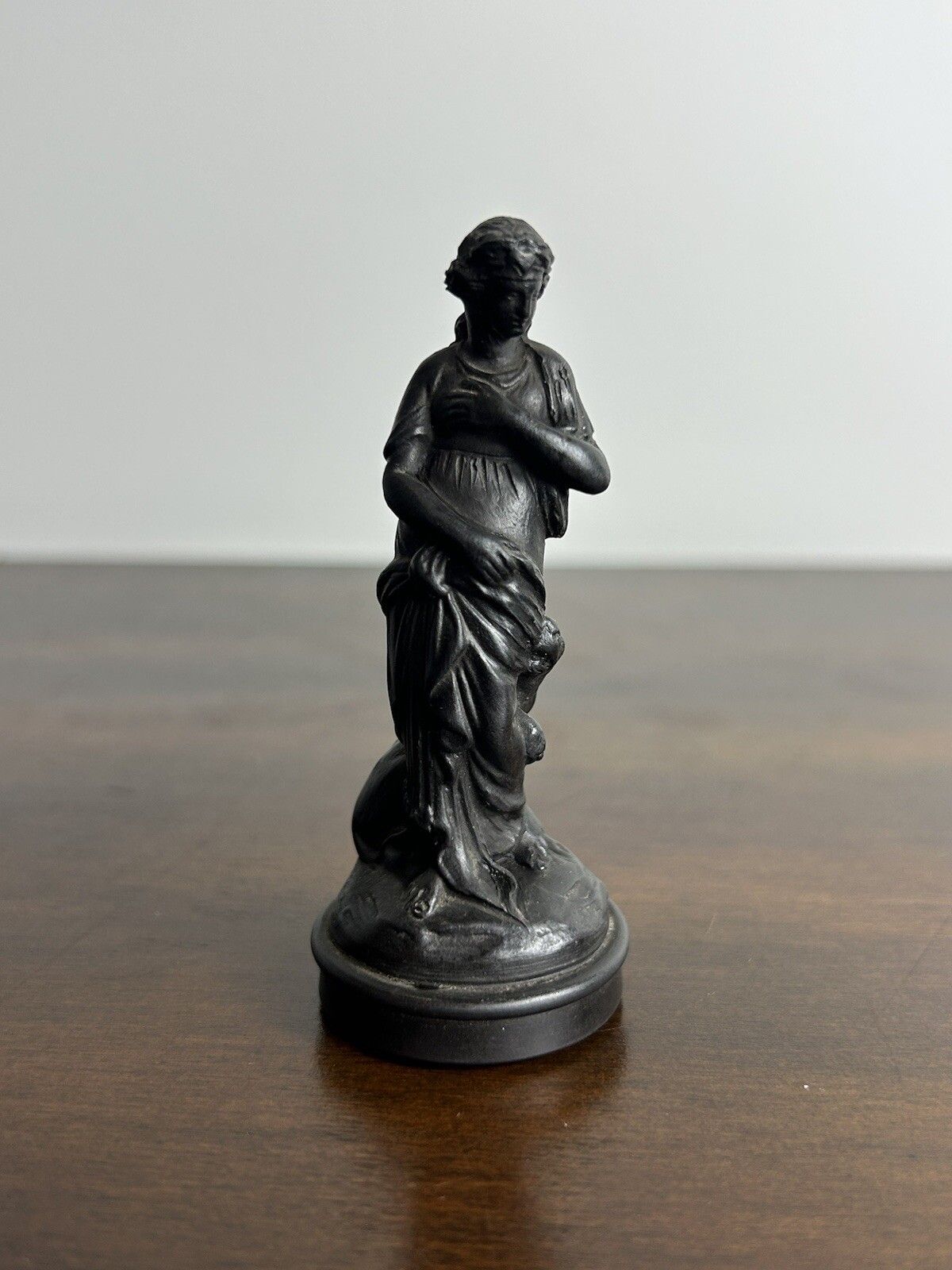 Wedgwood Minature Basalt Bust Woman With Dog photo furniture