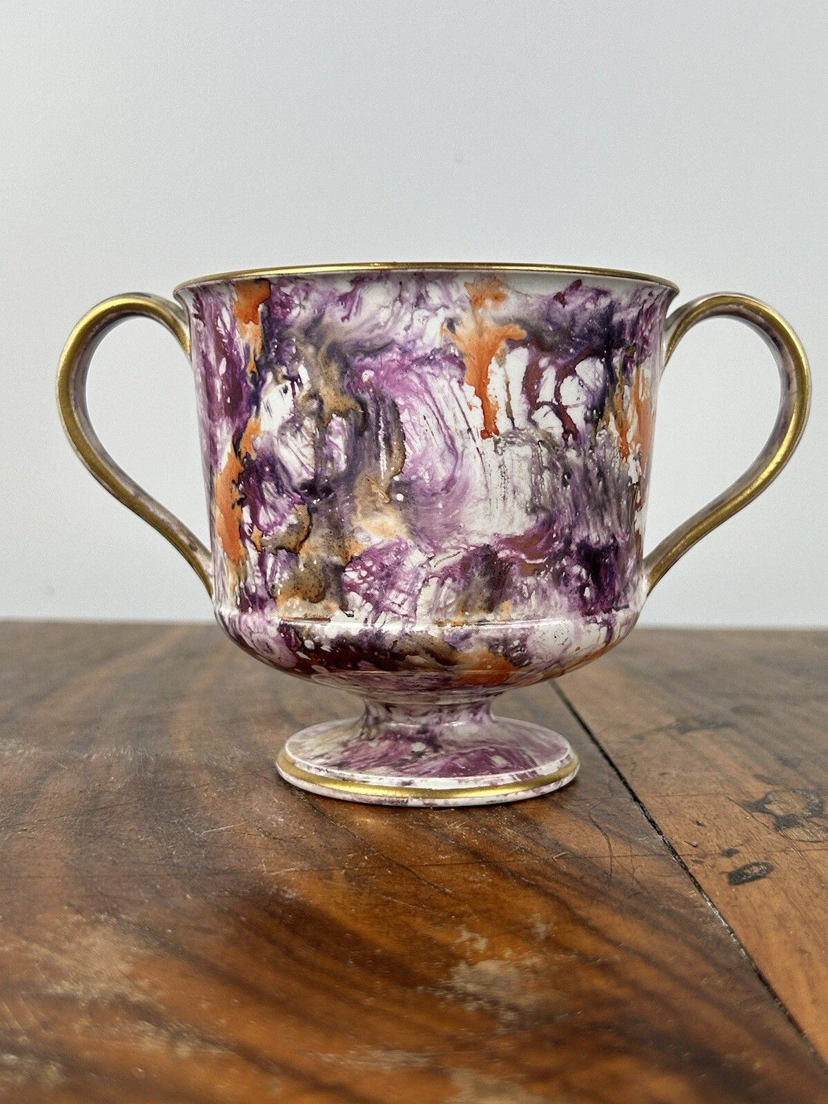 Wedgwood Moonlight Lustre Loving Cup 1820’s Georgian Porcelain photo furniture