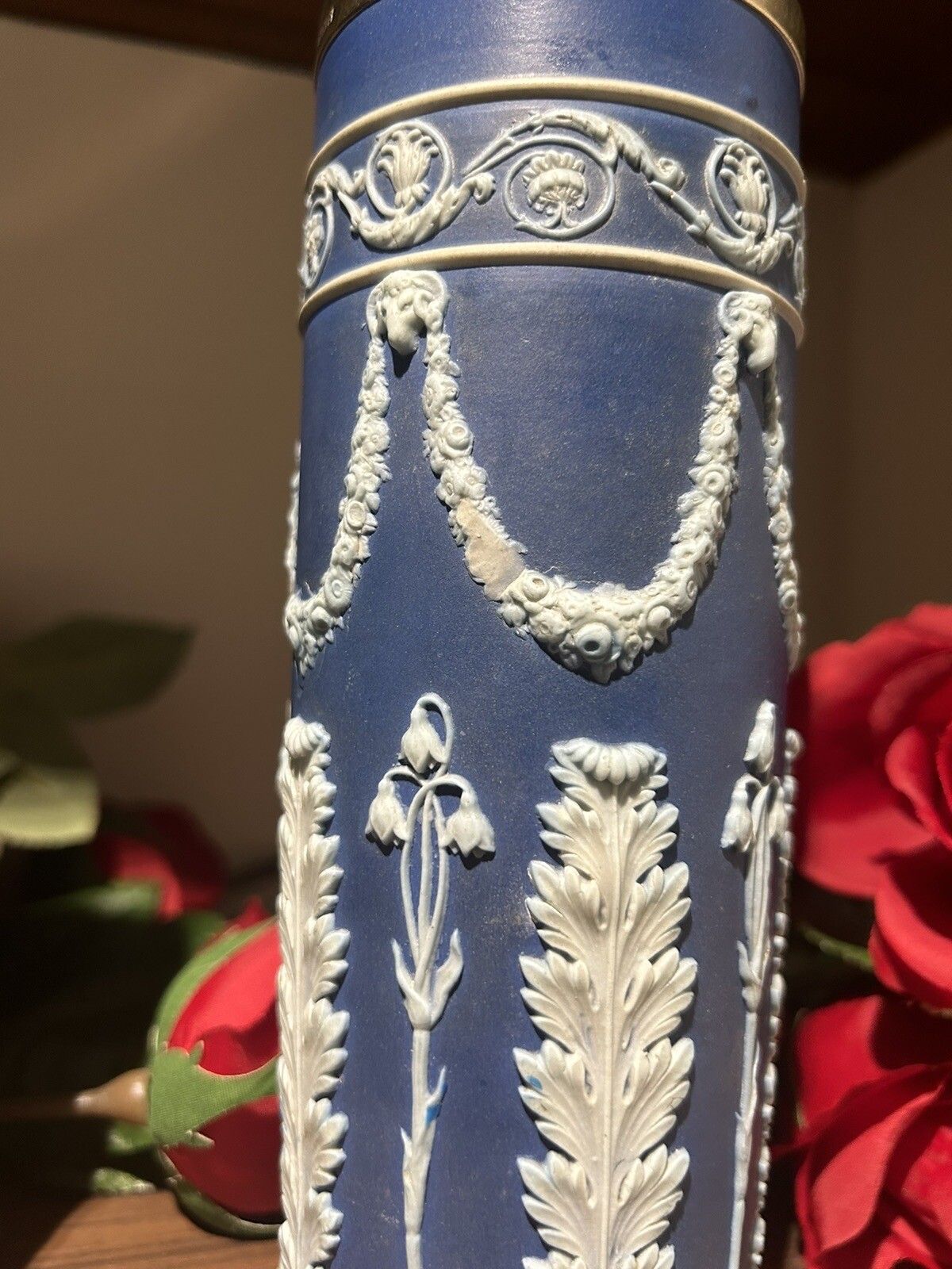 Wedgwood Jasperware Silver Rim Pair Acanthus Spill Vases photo Home Decor