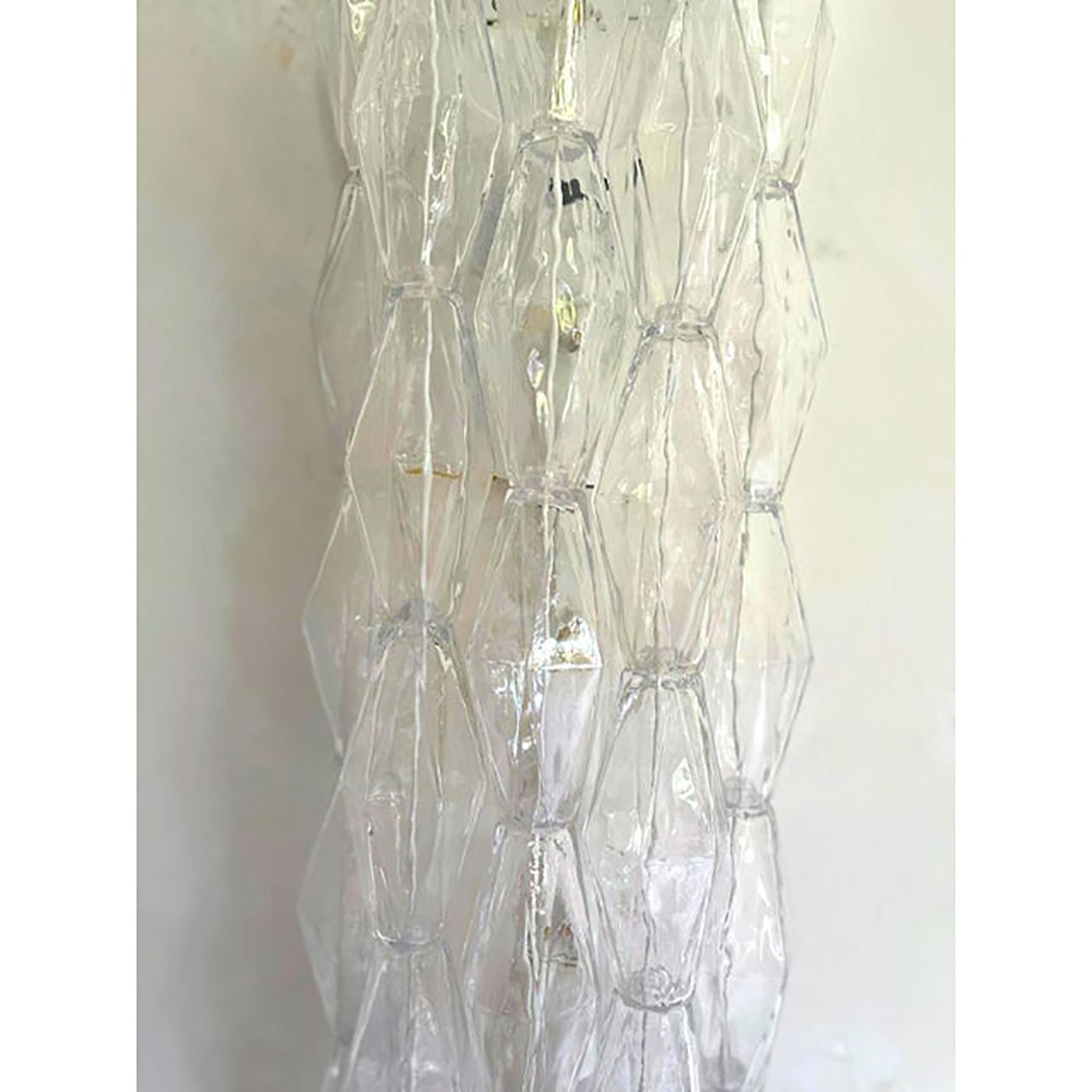 Set Of Two Contemporary Shenographic "Poliedro" Murano Glass Wall Sconces photo 9800.0