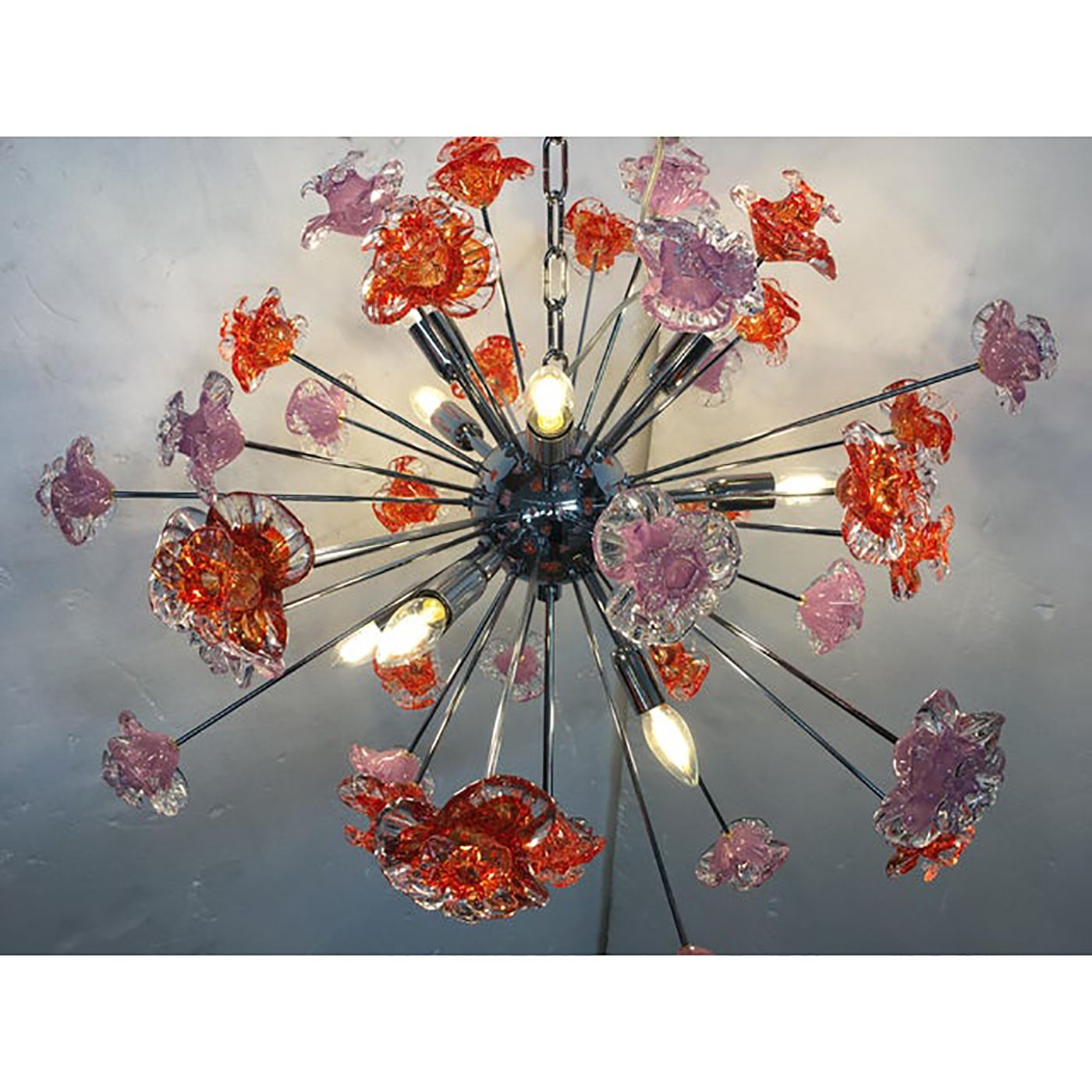 Murano Glass Flowers Italian Sputnik Chandelier photo buy