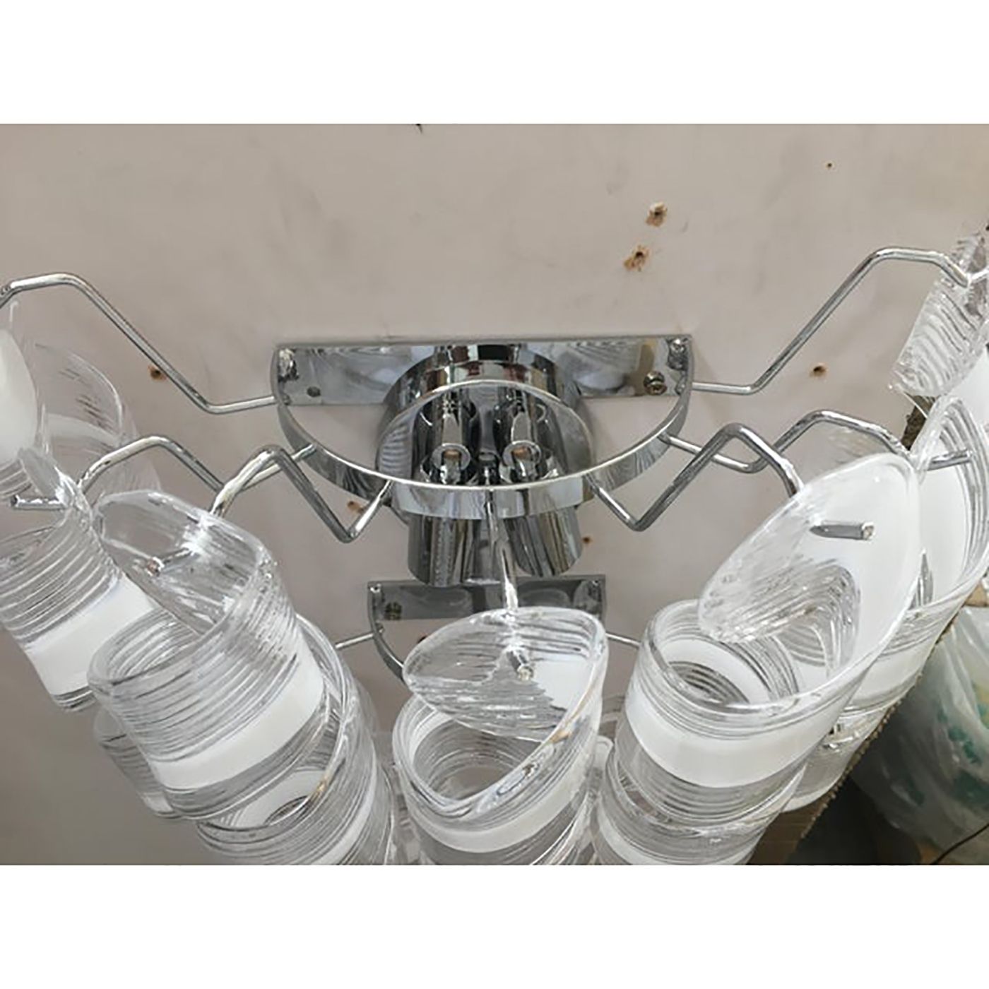 Set Of 2 Wall Sconces Murano Glass Italian Swirling Wall Lights photo buy