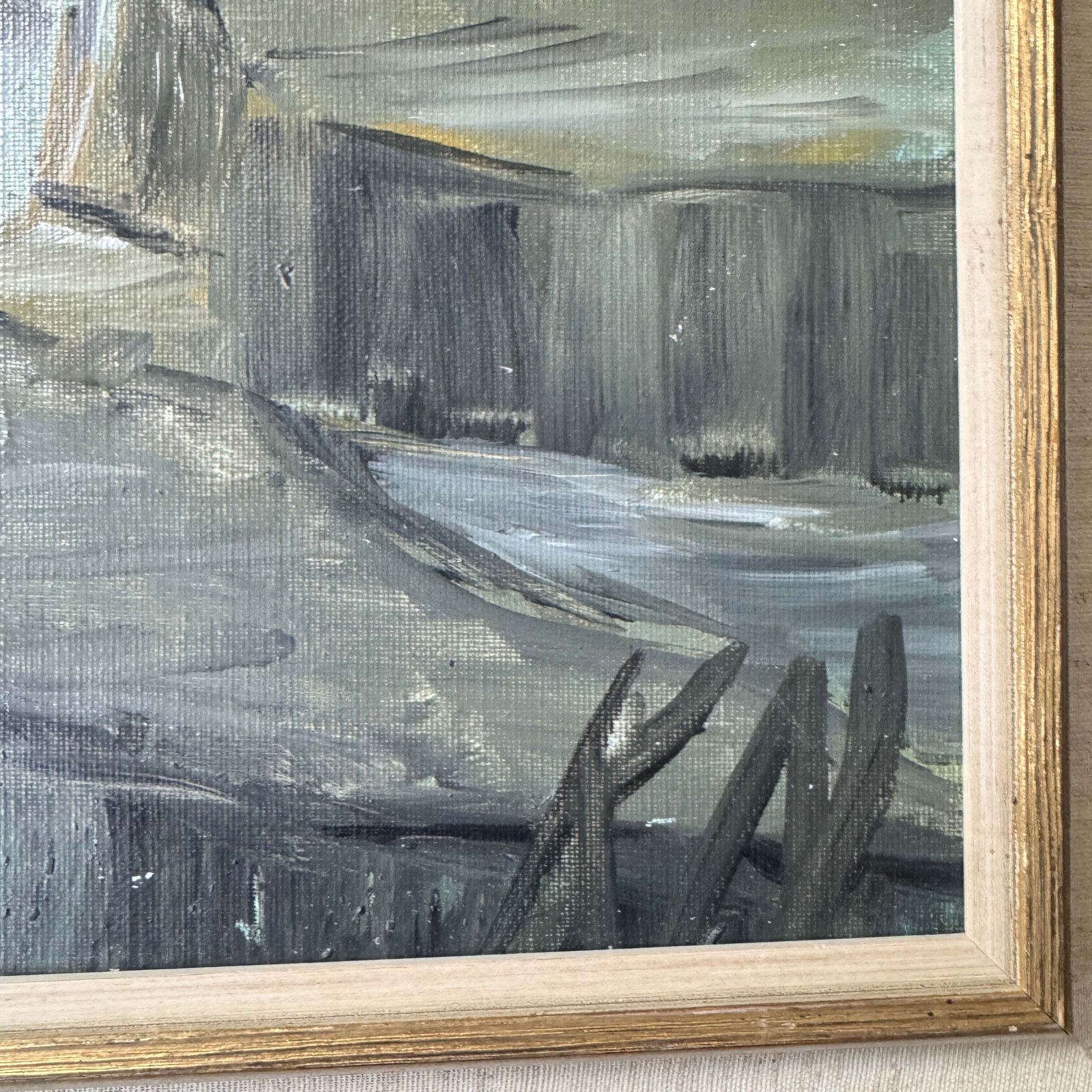 The Quarry 1954. Vintage Swedish Oil Painting. photo for sale
