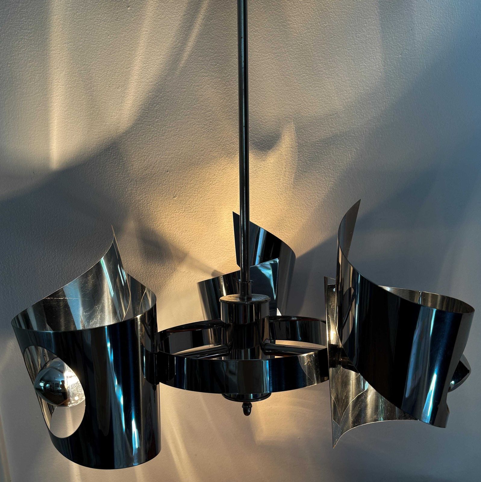 Vintage Space Age Hanglamp | Mid Century | 1960/70s | Max Sauze | Polam | Raak | Lyfa | Karlby | Silver photo 595.0