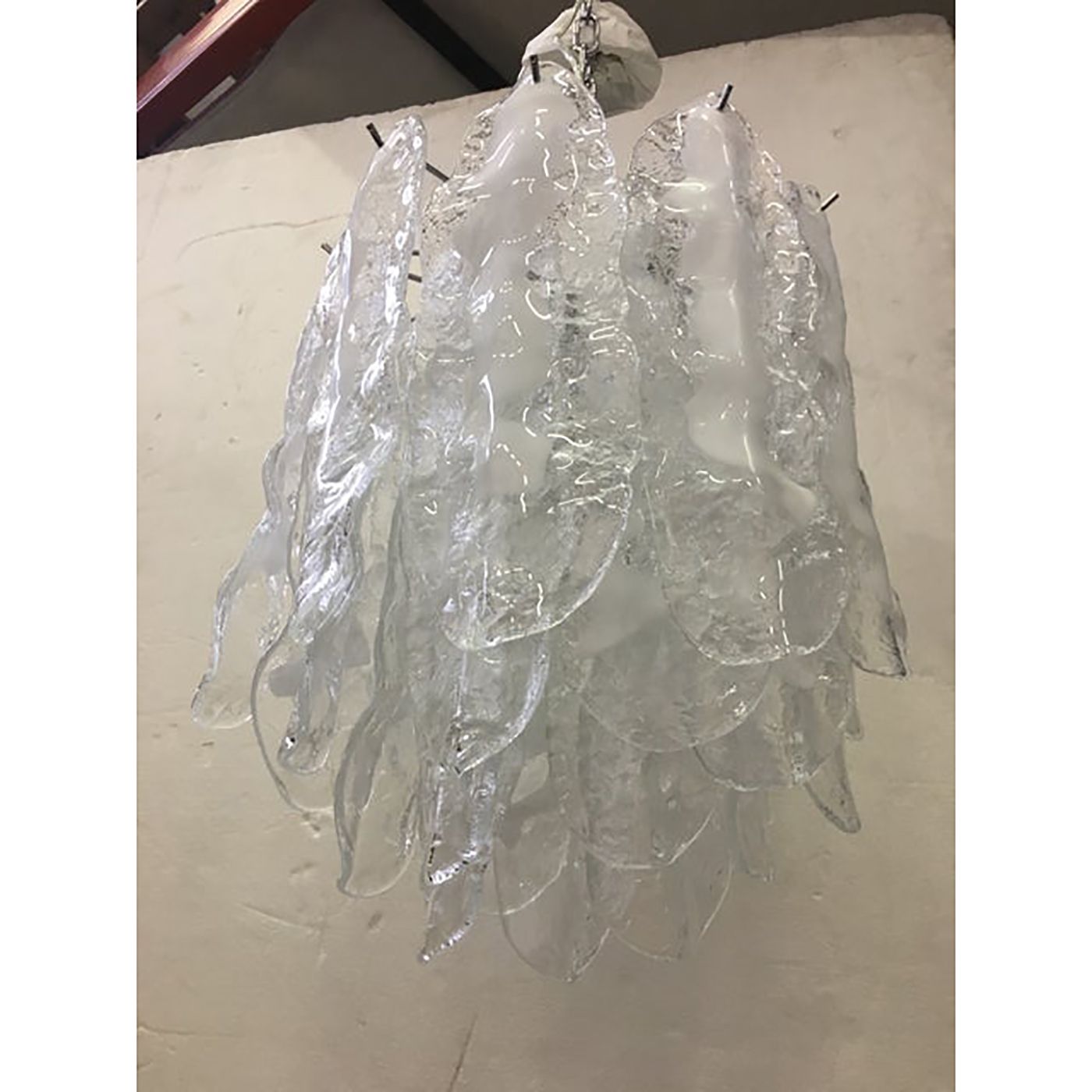 Modern Murano Glass "Fiamma" Italian Chandelier In Venini Style photo vinterior