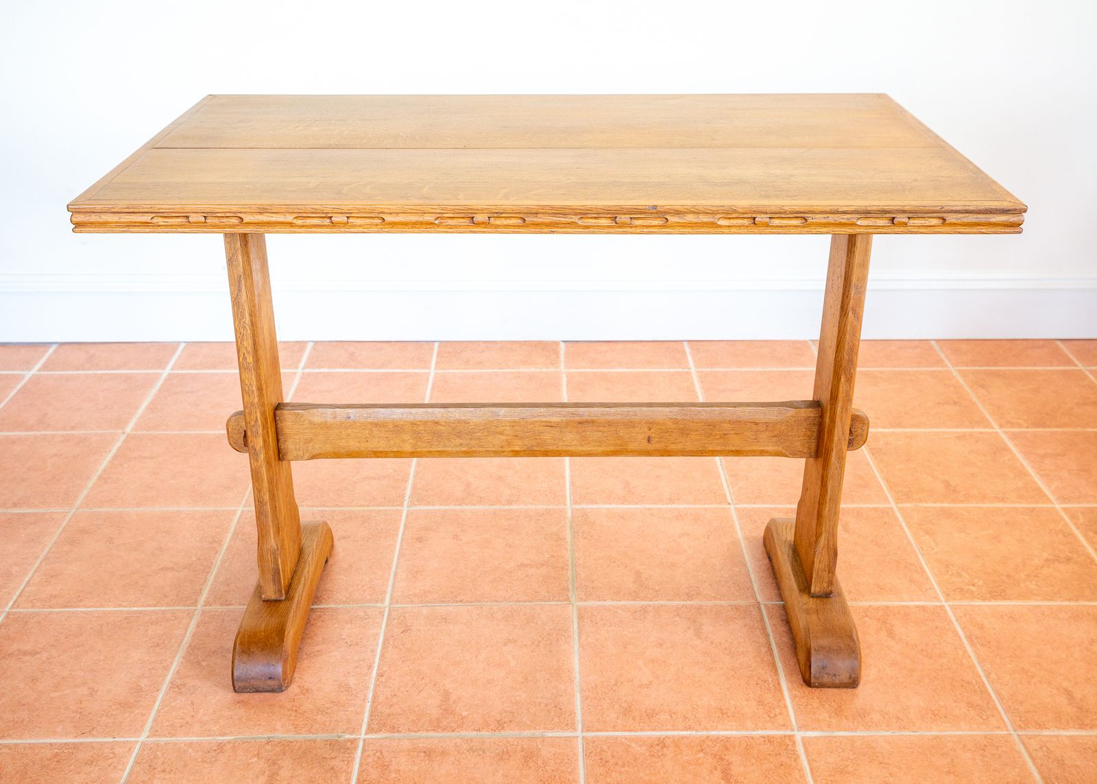 Blonde Light Oak Refectory Trestle Table Cotswold School Arts And Crafts Heals Bedroom Side Dining Tabl.E Golden Oak Rustic Farmhouse Antiqu.E photo vintage