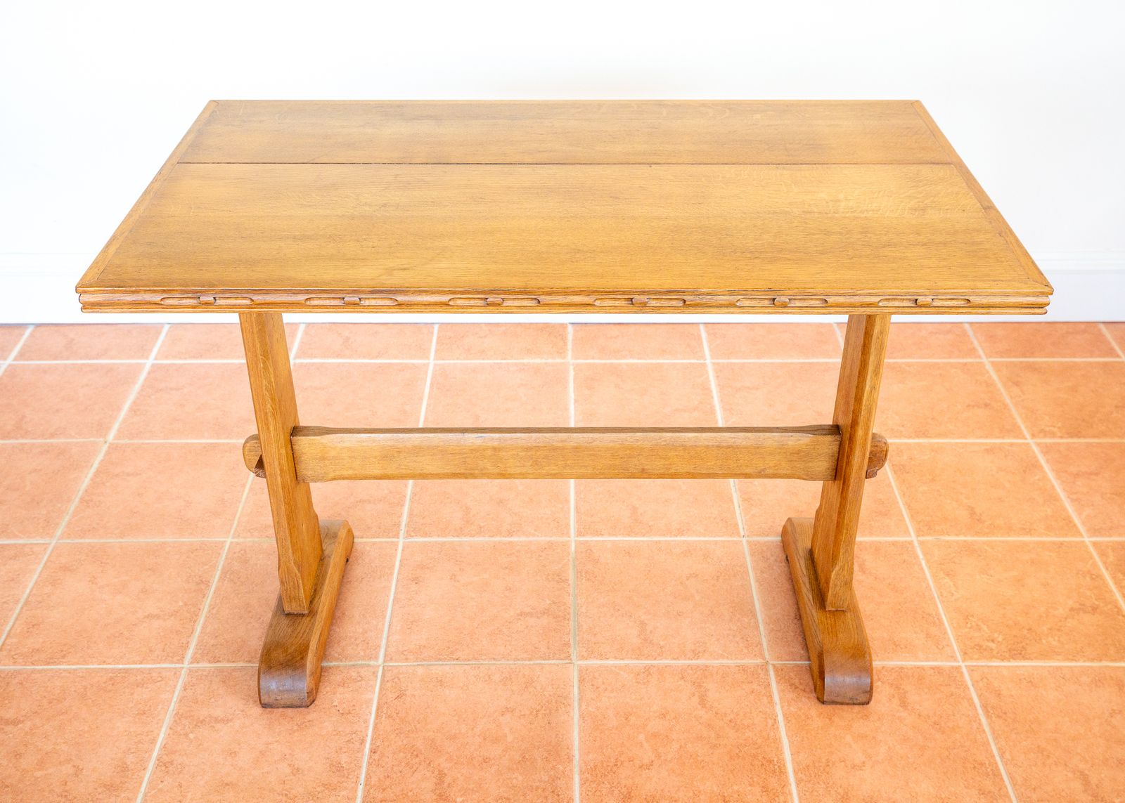 photo buy Blonde Light Oak Refectory Trestle Table Cotswold School Arts And Crafts Heals Bedroom Side Dining Tabl.E Golden Oak Rustic Farmhouse Antiqu.E