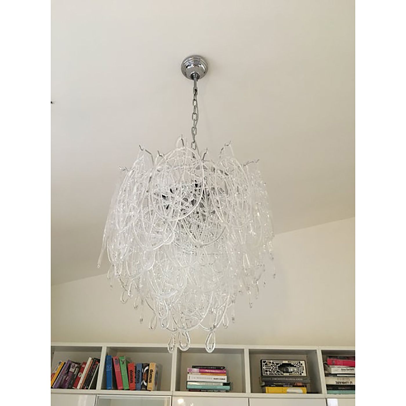 Modern Murano Glass "Ragnatela" Italian Chandelier In Venini Style photo 9800.0
