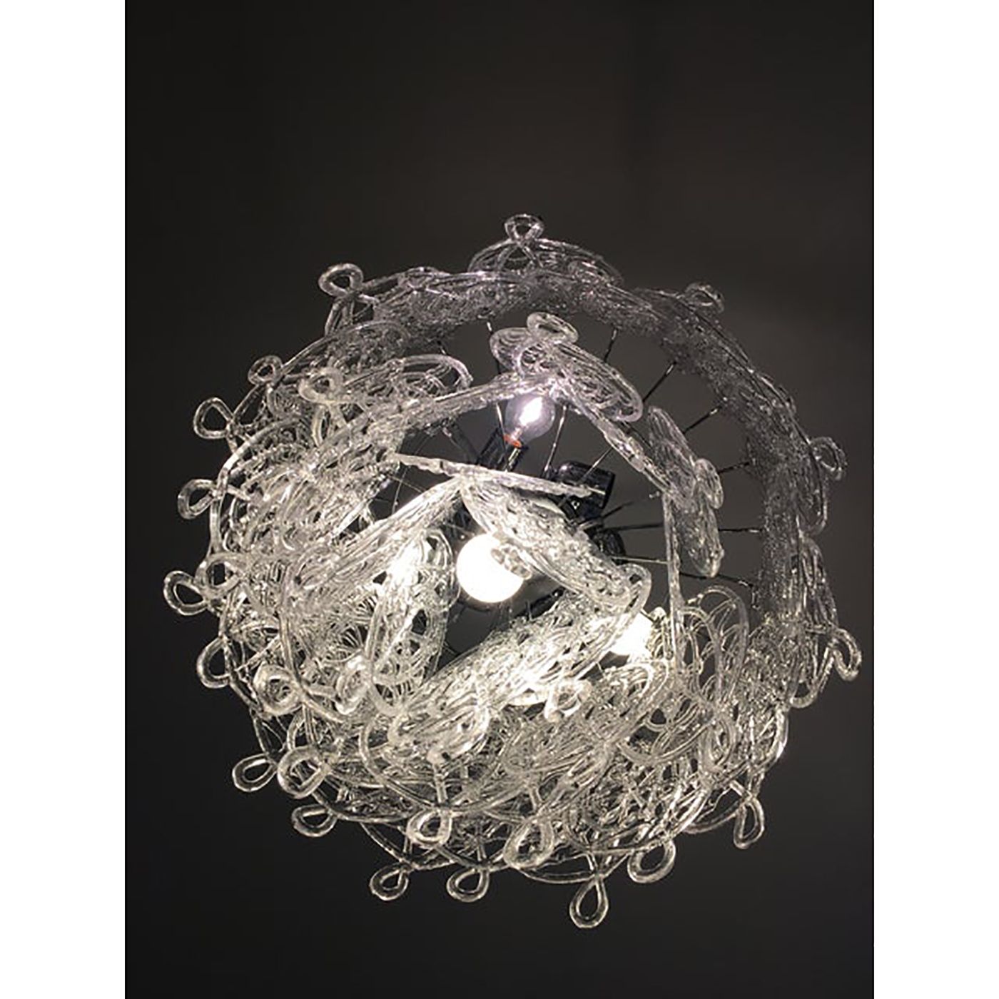 Modern Murano Glass "Ragnatela" Italian Chandelier In Venini Style photo buy