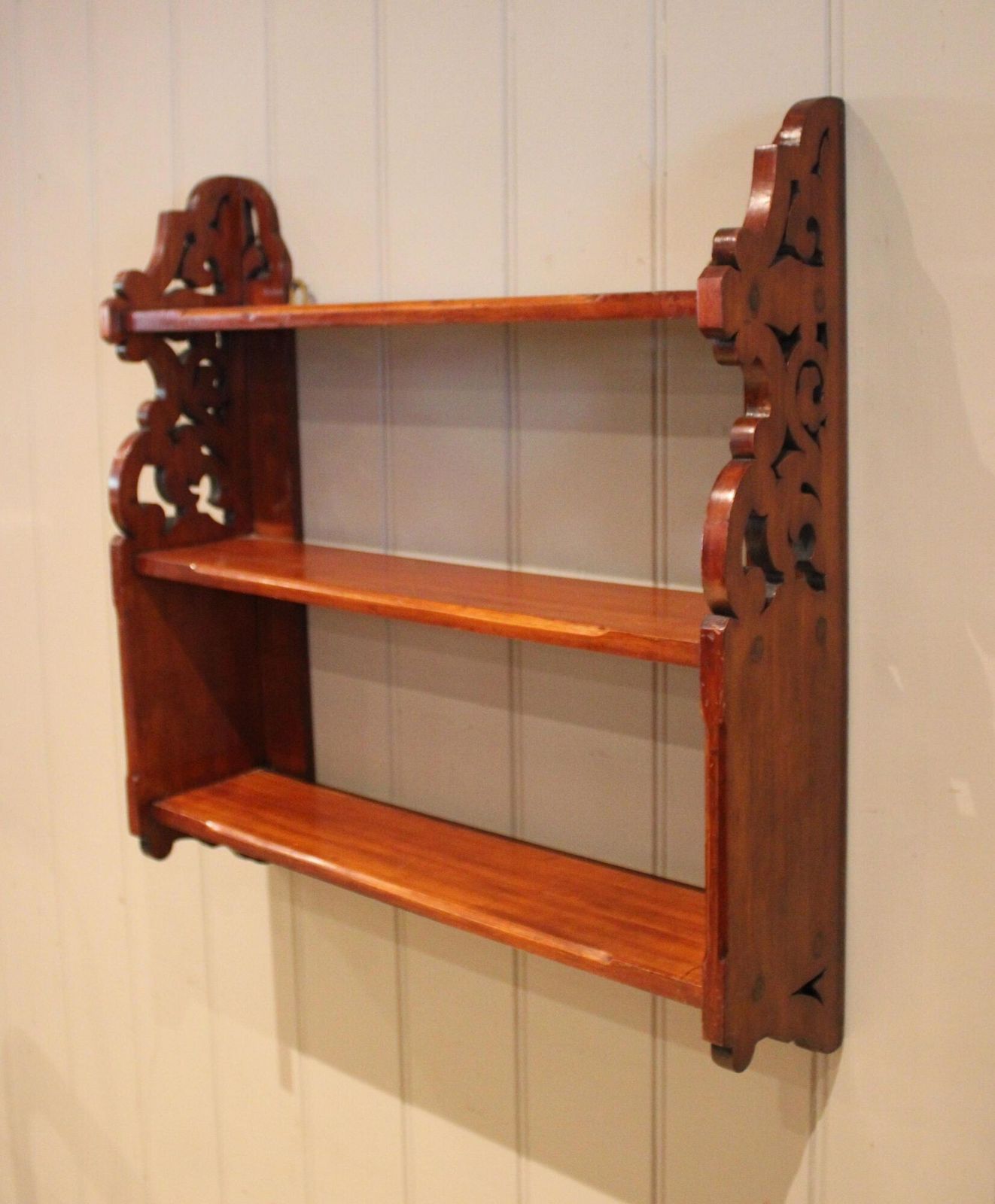 Pair Of Late 19th Century Walnut Wall Shelves photo vinterior