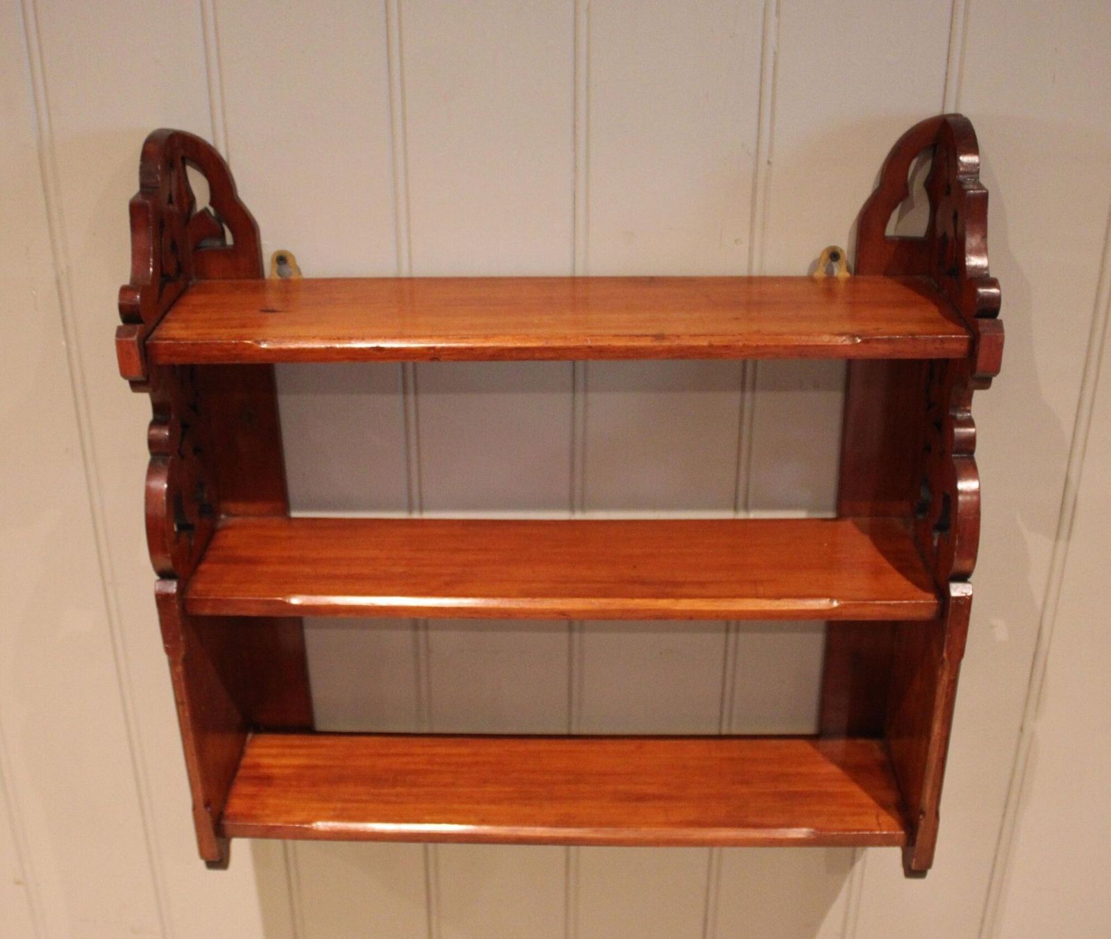 Furniture Pair Of Late 19th Century Walnut Wall Shelves photo