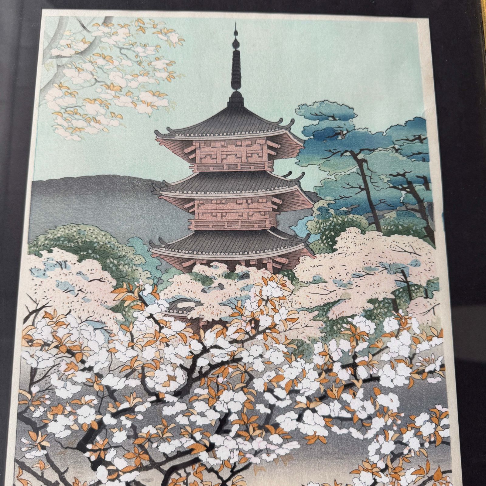 Benji Asad, Japan. Vintage Kyoto Temple Woodblock photo for sale