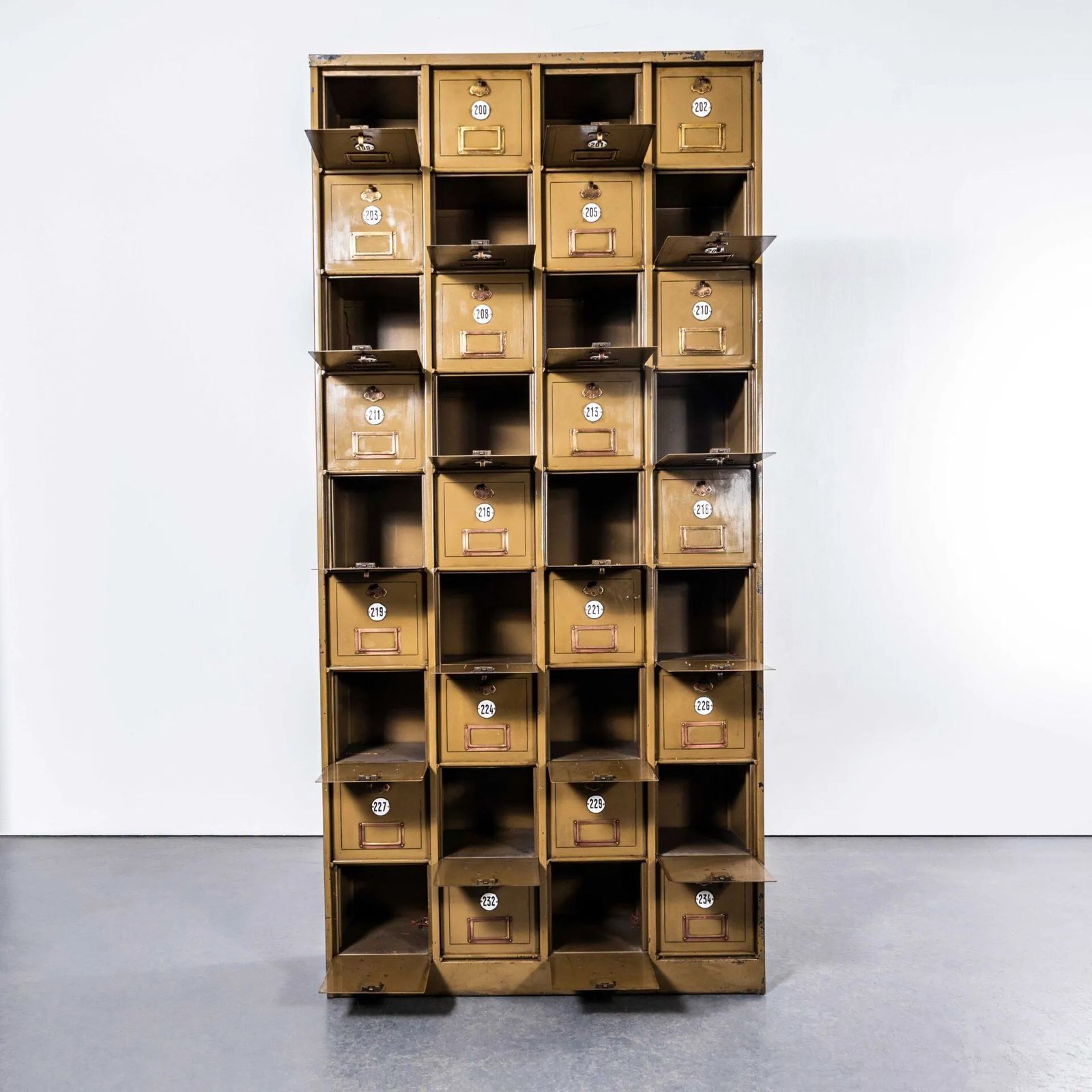 1920’s Original French Industrial Metal Cabinet – Thirty Six Klappets