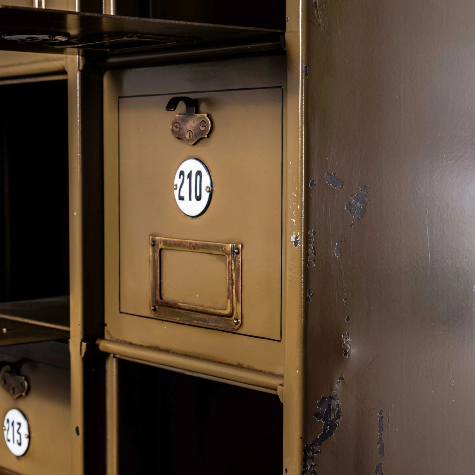 1920’s Original French Industrial Metal Cabinet – Thirty Six Klappets photo vinterior