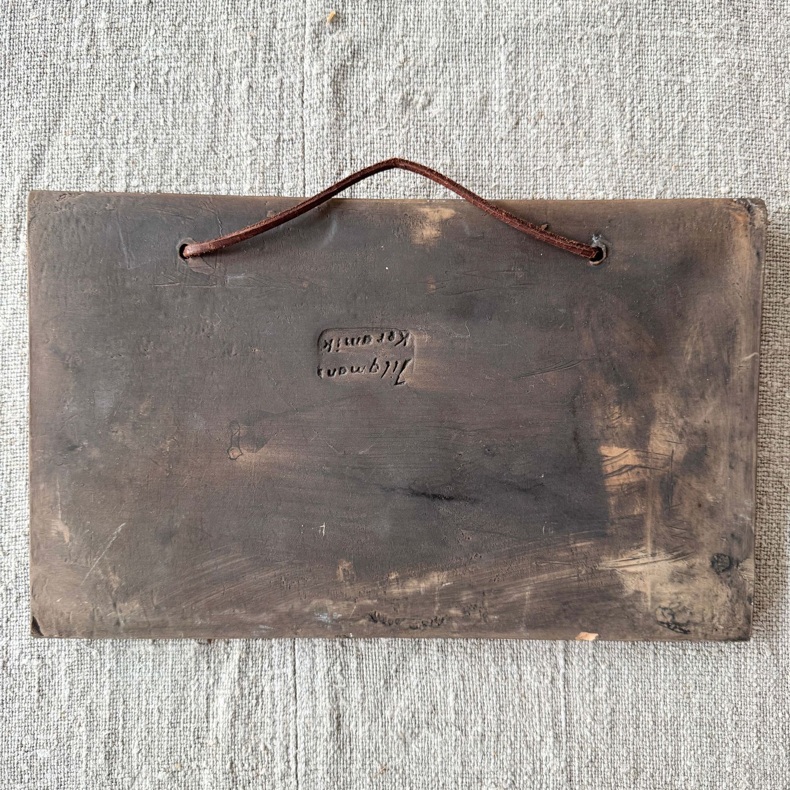 Tilgmans, Sweden 1960 70s. Vintage Glazed Stoneware Wall Plaque. photo Art
